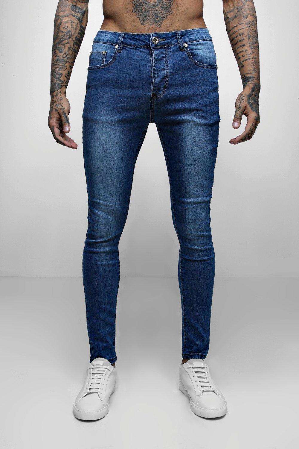 blue wash skinny jeans