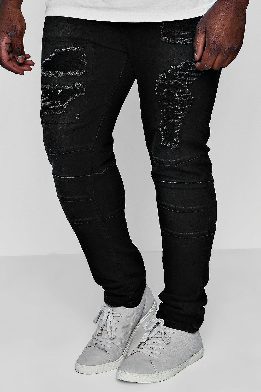 black big ripped jeans