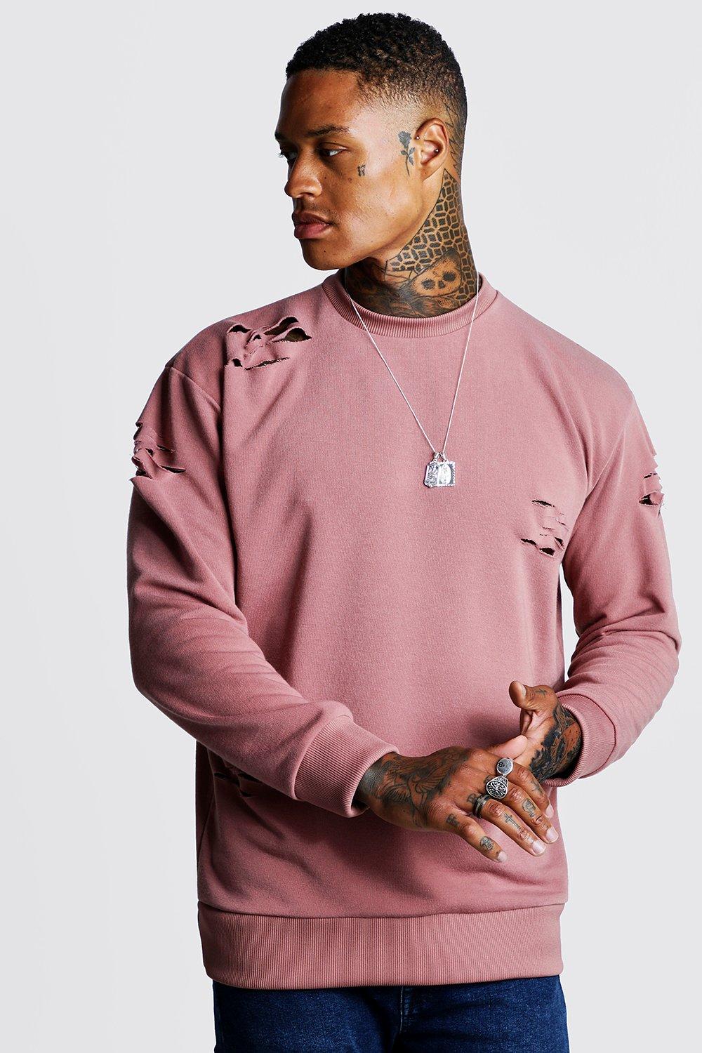 distressed cardigan mens