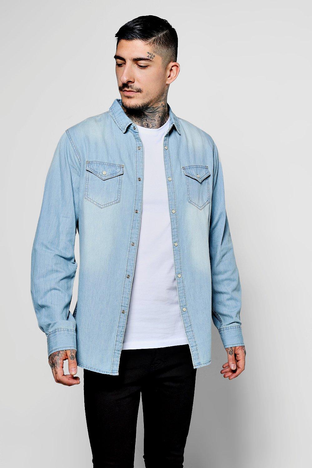 denim long sleeve shirt