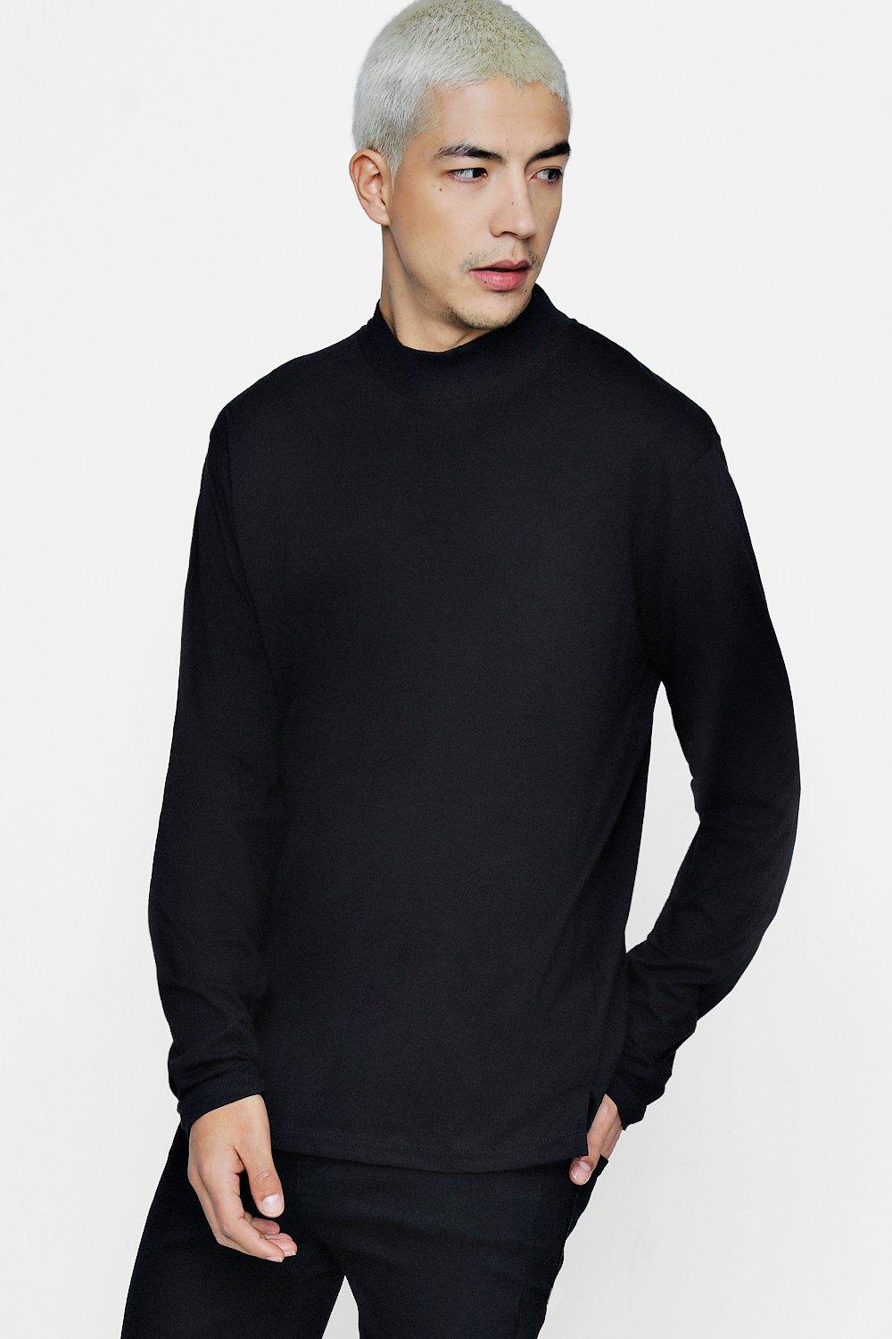 Loose Fit Long Sleeve Turtle Neck T-Shirt | Boohoo