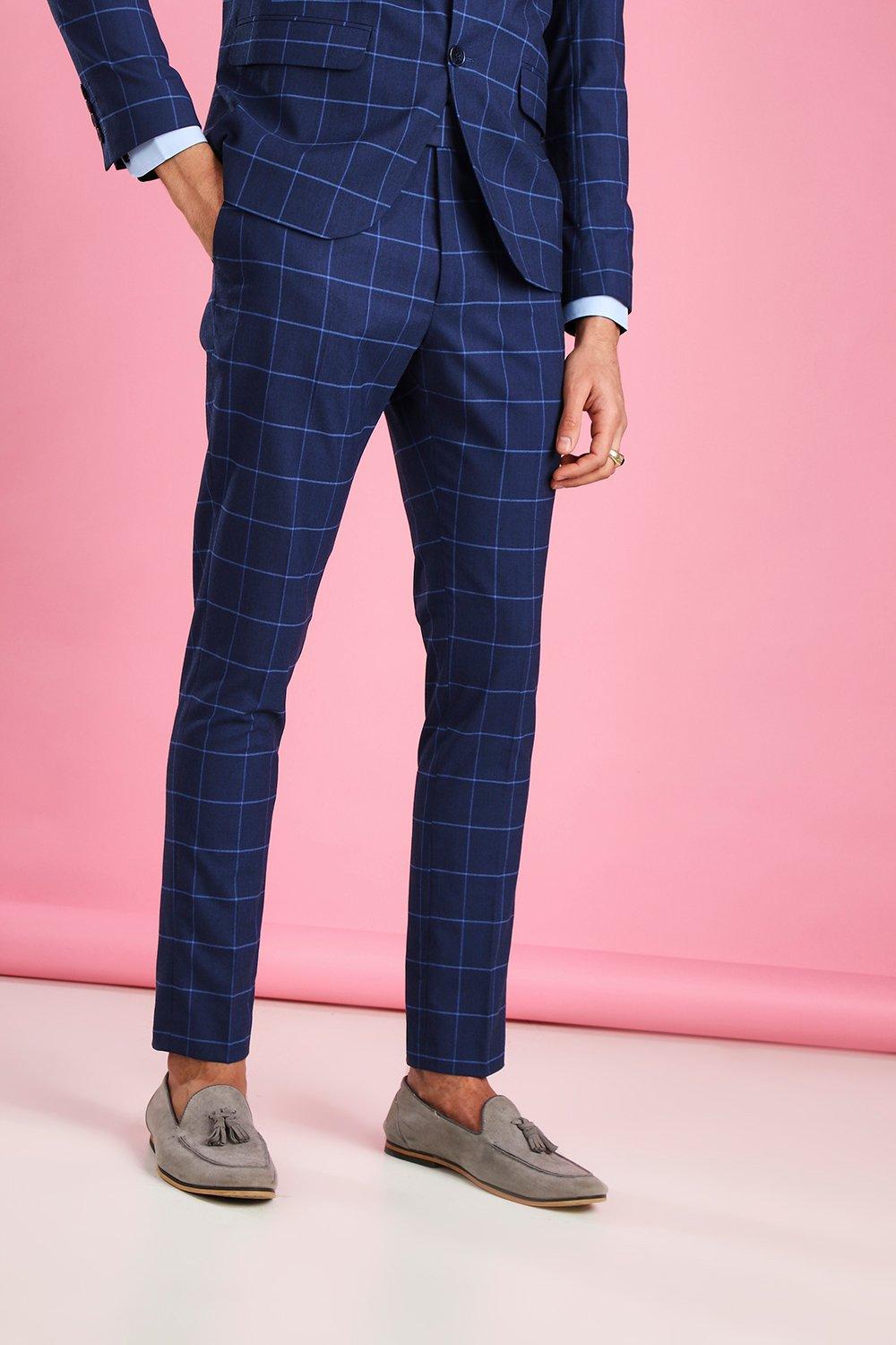 navy skinny fit trousers