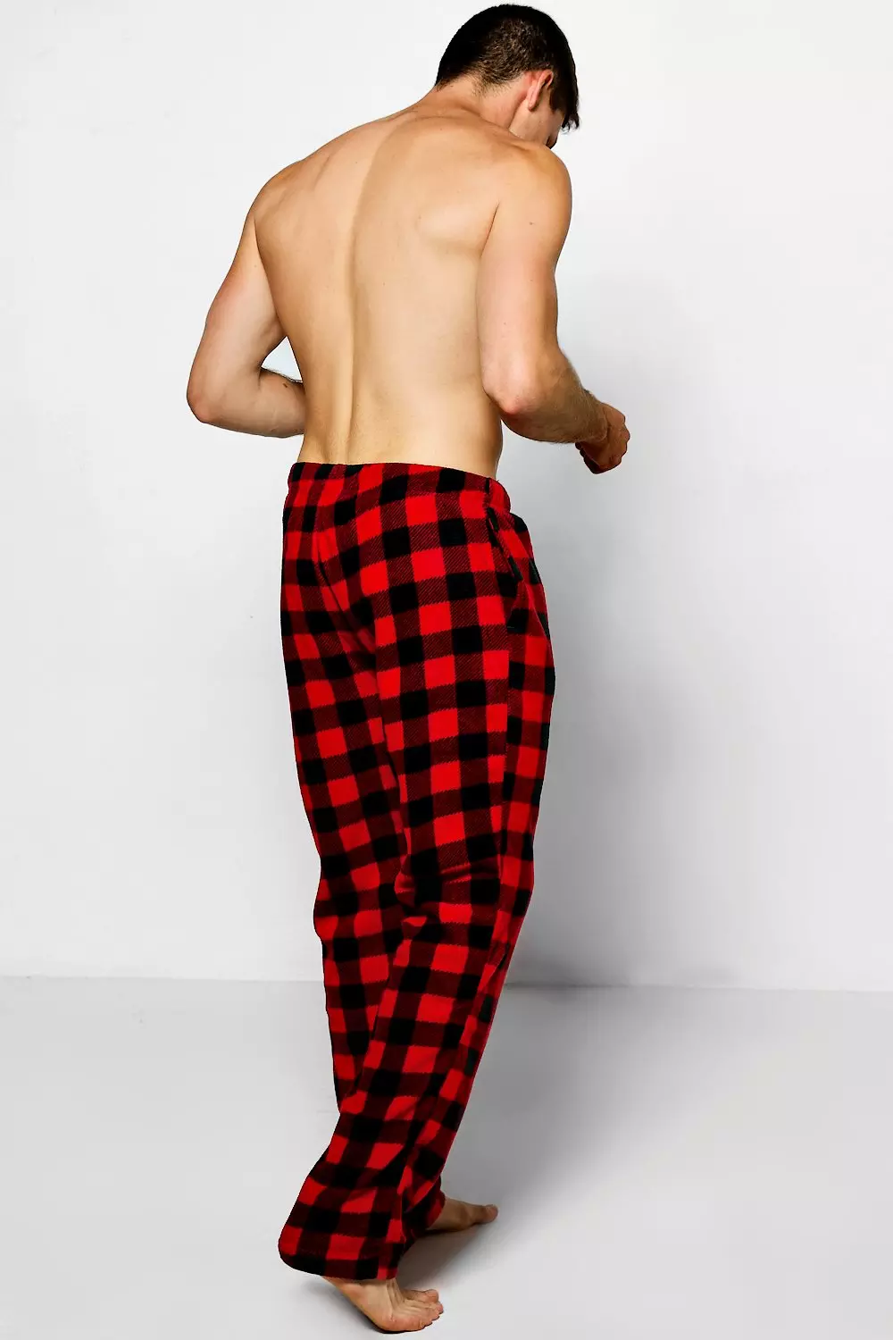 Black And Red Checked Fleece Pyjama Pants