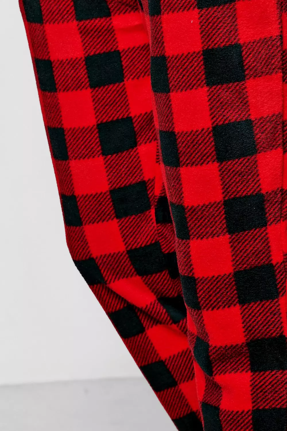 Black And Red Checked Fleece Pajama Pants