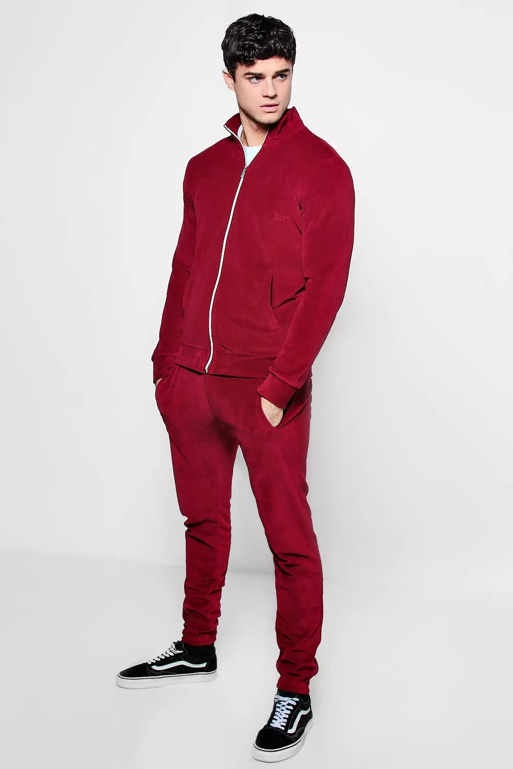 Nike red cheap velvet tracksuit