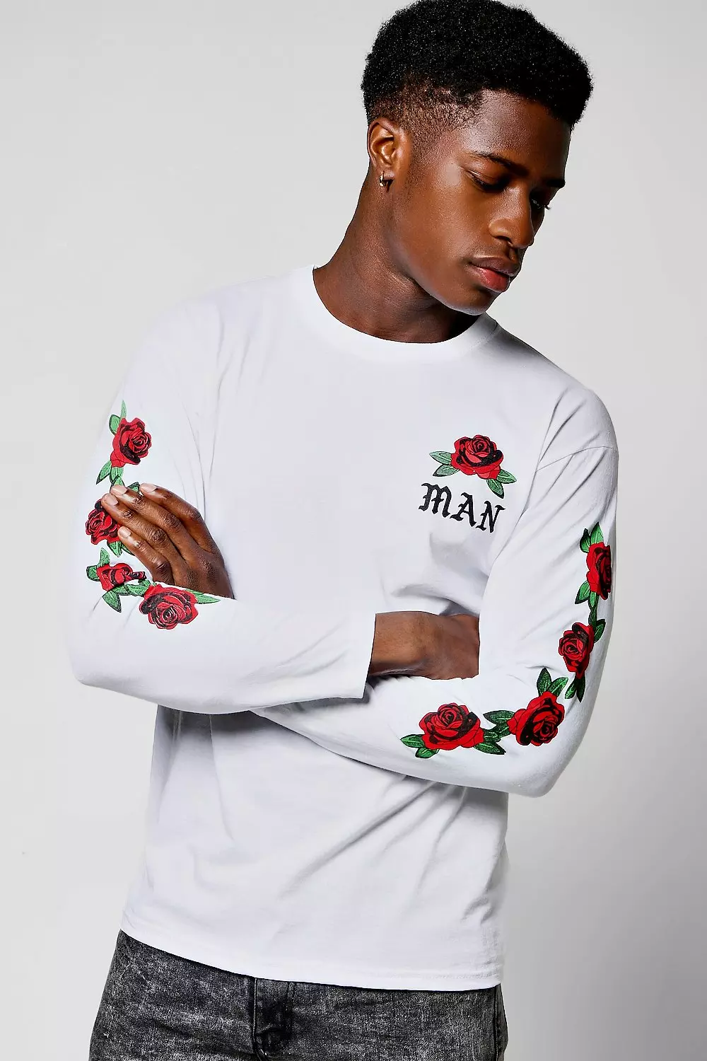 Tee shirt cheap long rose