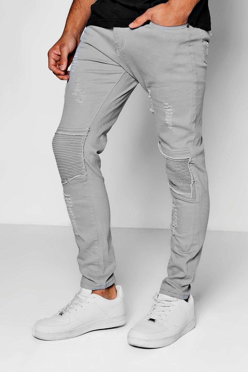 grey biker jeans