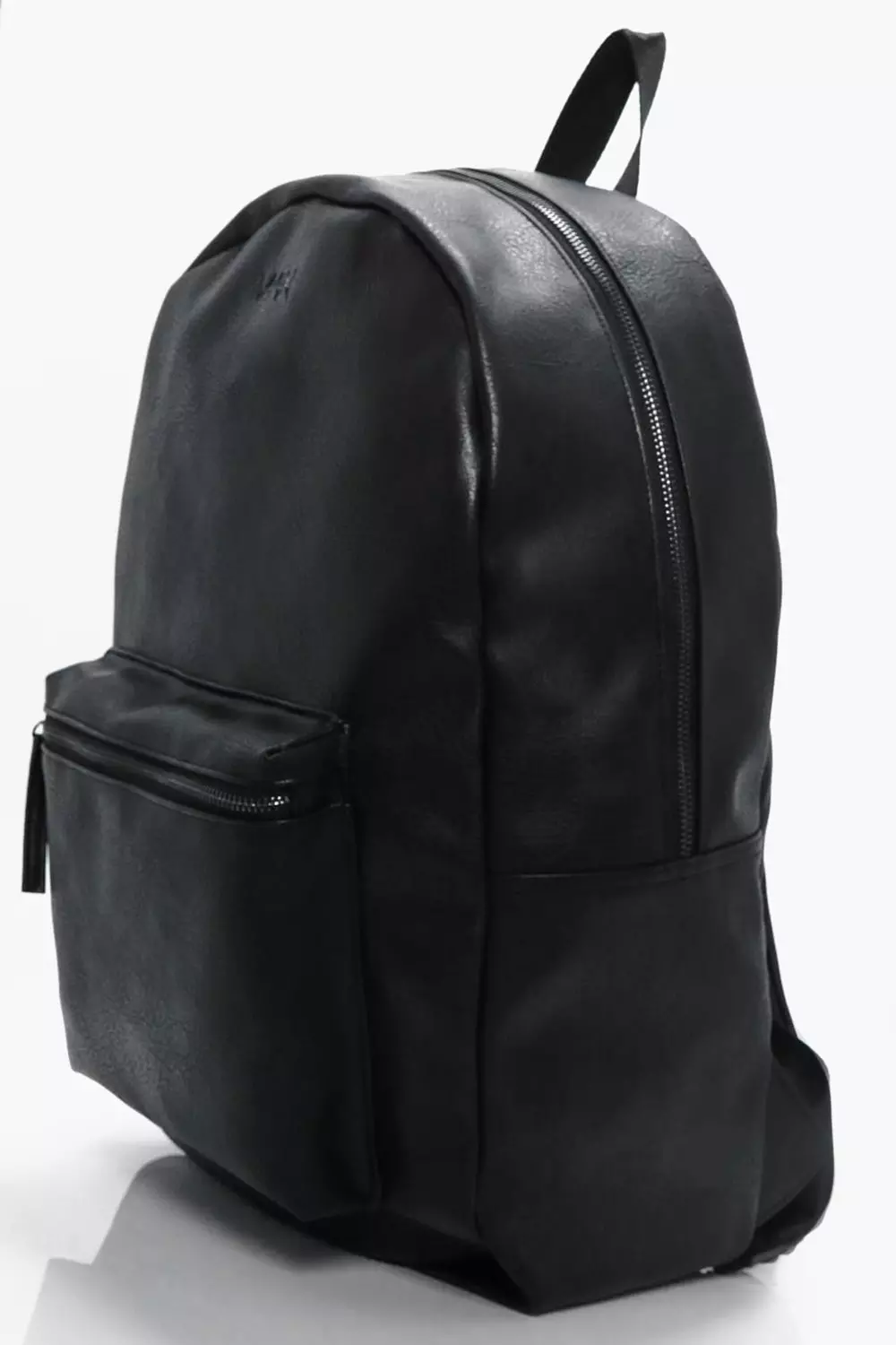 Black leather look clearance backpack