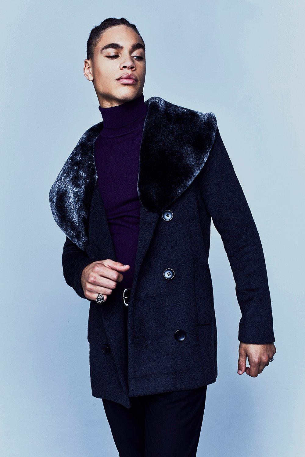 fur collar peacoat