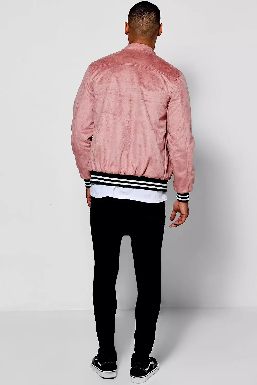 Pink suede 2025 bomber jacket