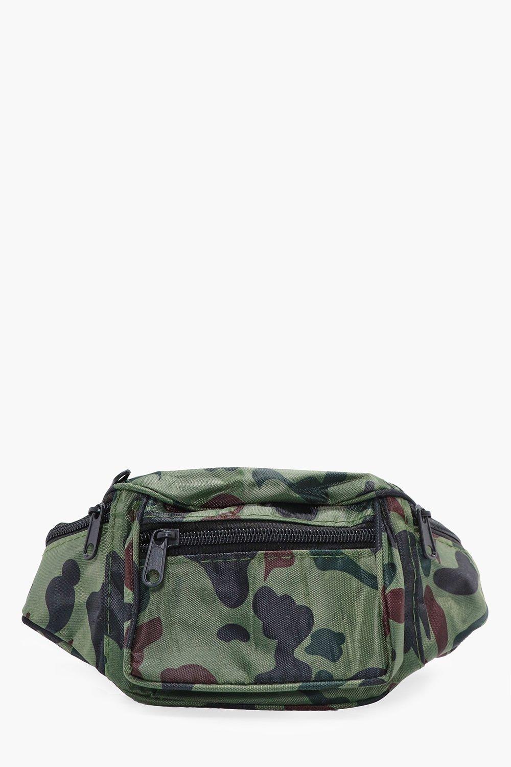 Camo Canvas Bum Bag - boohooMAN