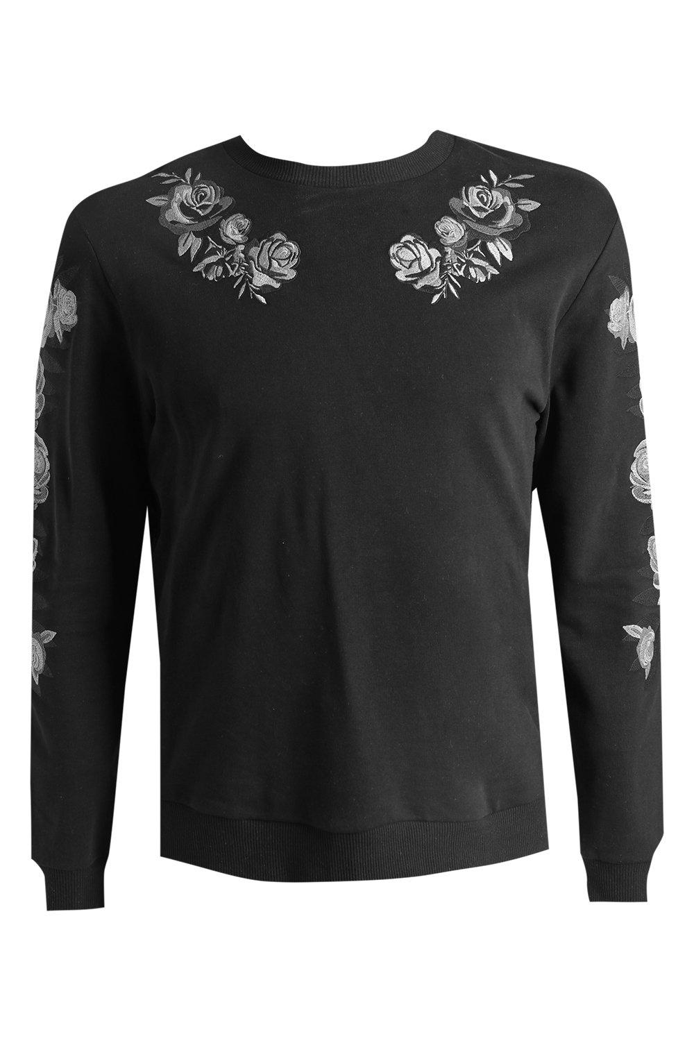 rose embroidered sweater