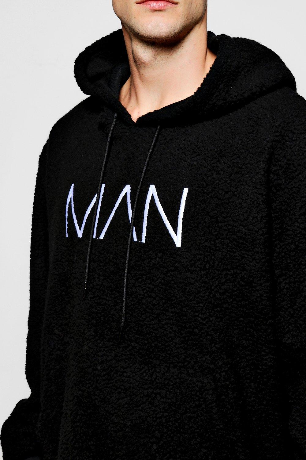 mens black borg hoodie