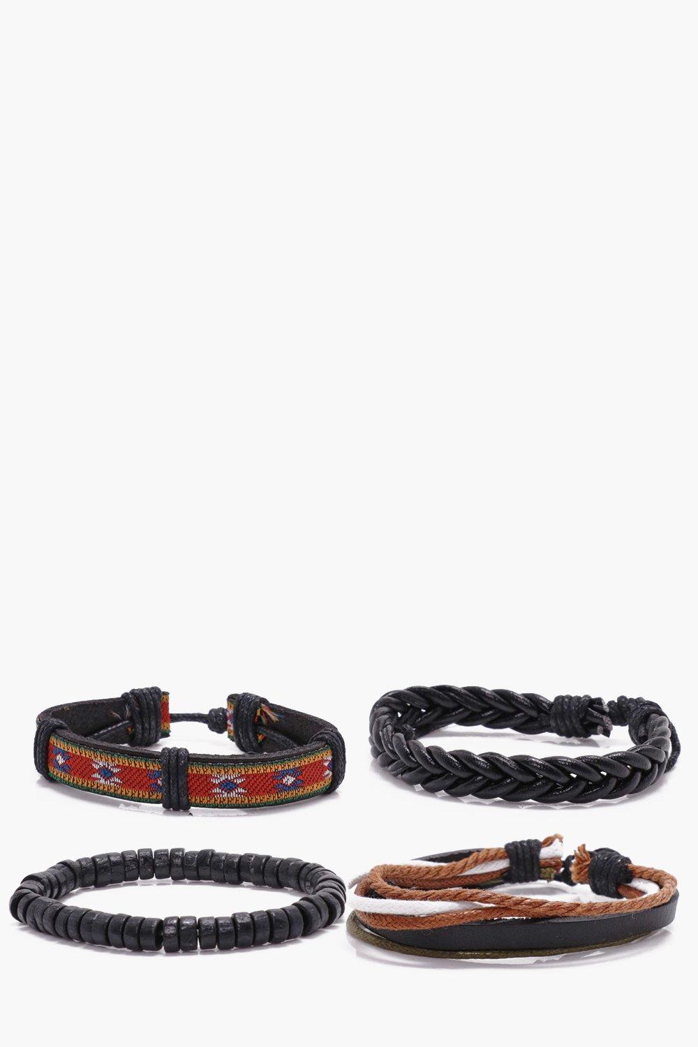 

Woven Stack Bracelets, Black