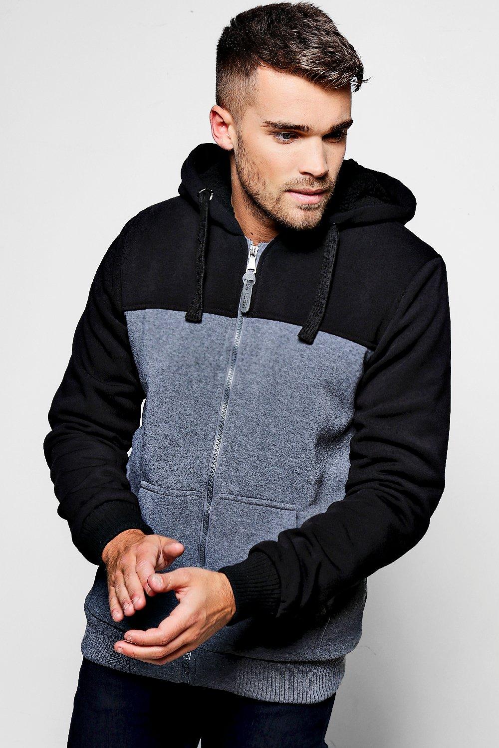 sherpa zip up hoodie mens