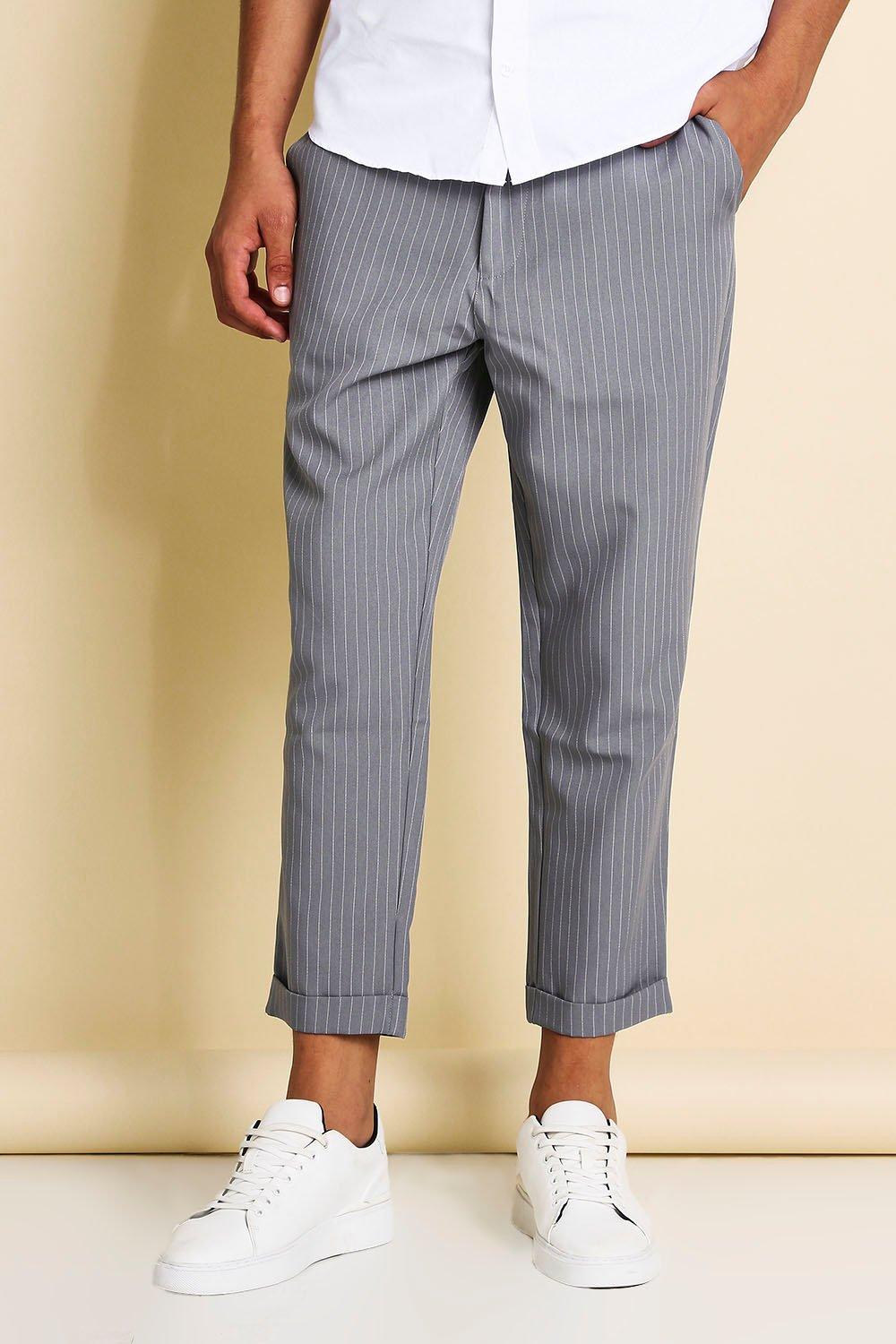 pinstripe cropped trousers