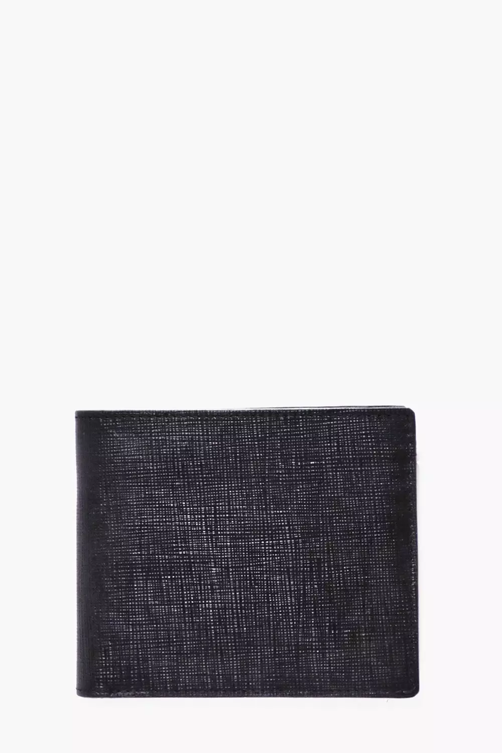 Buy Men Black Textured Genuine Leather Wallet Online - 658803