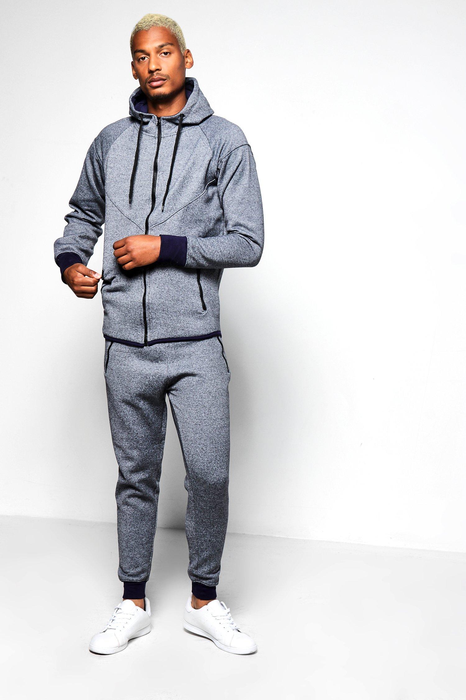 boohooman navy tracksuit