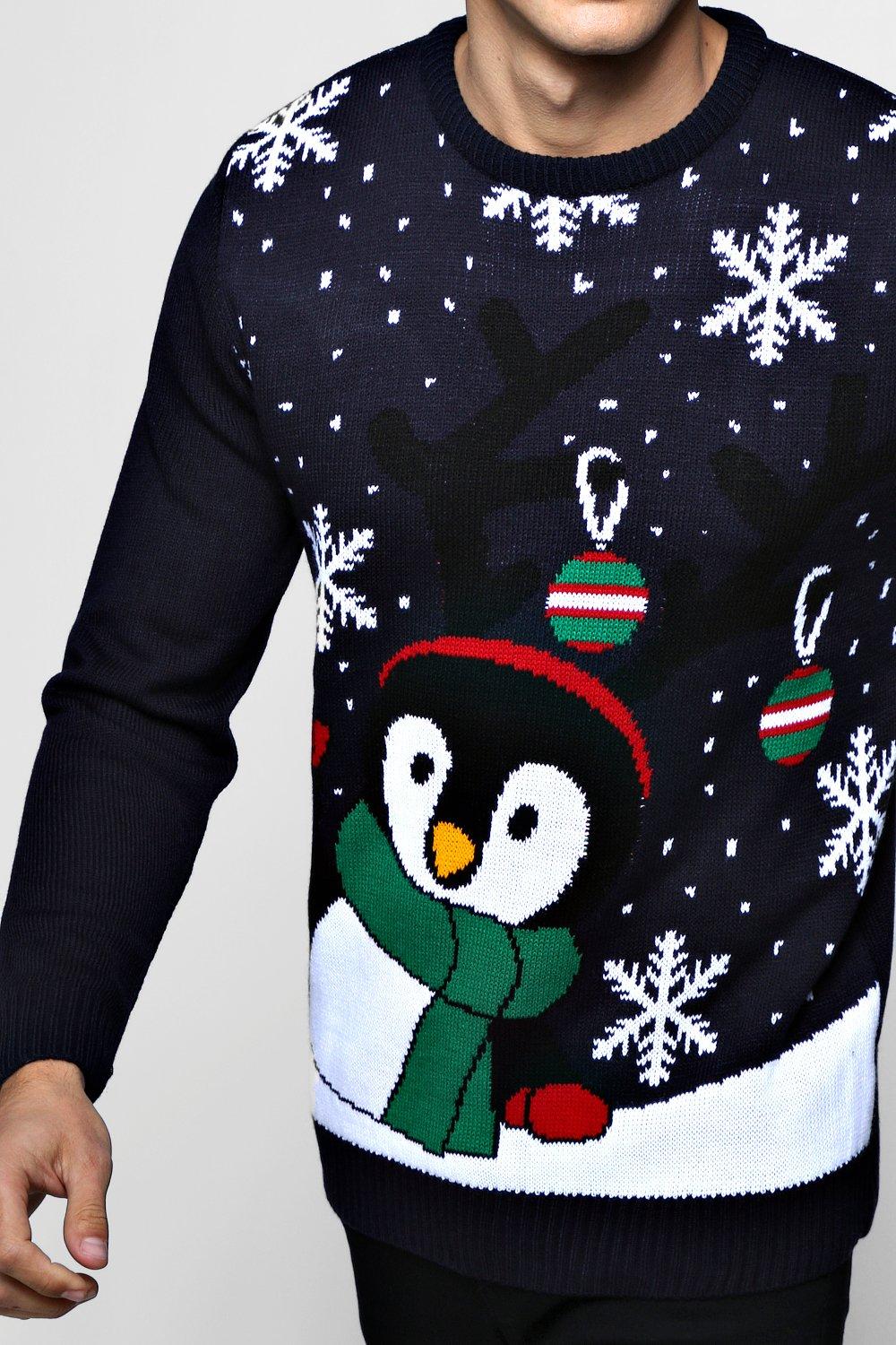 mens penguin christmas jumper