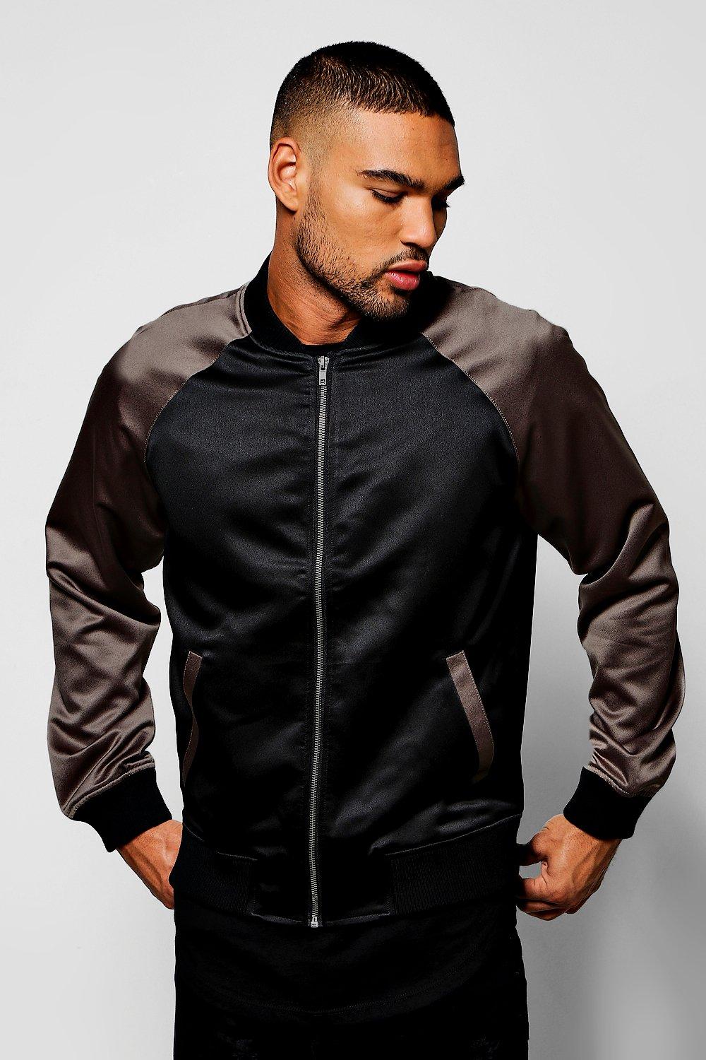 bomber jacket with contrasting collar