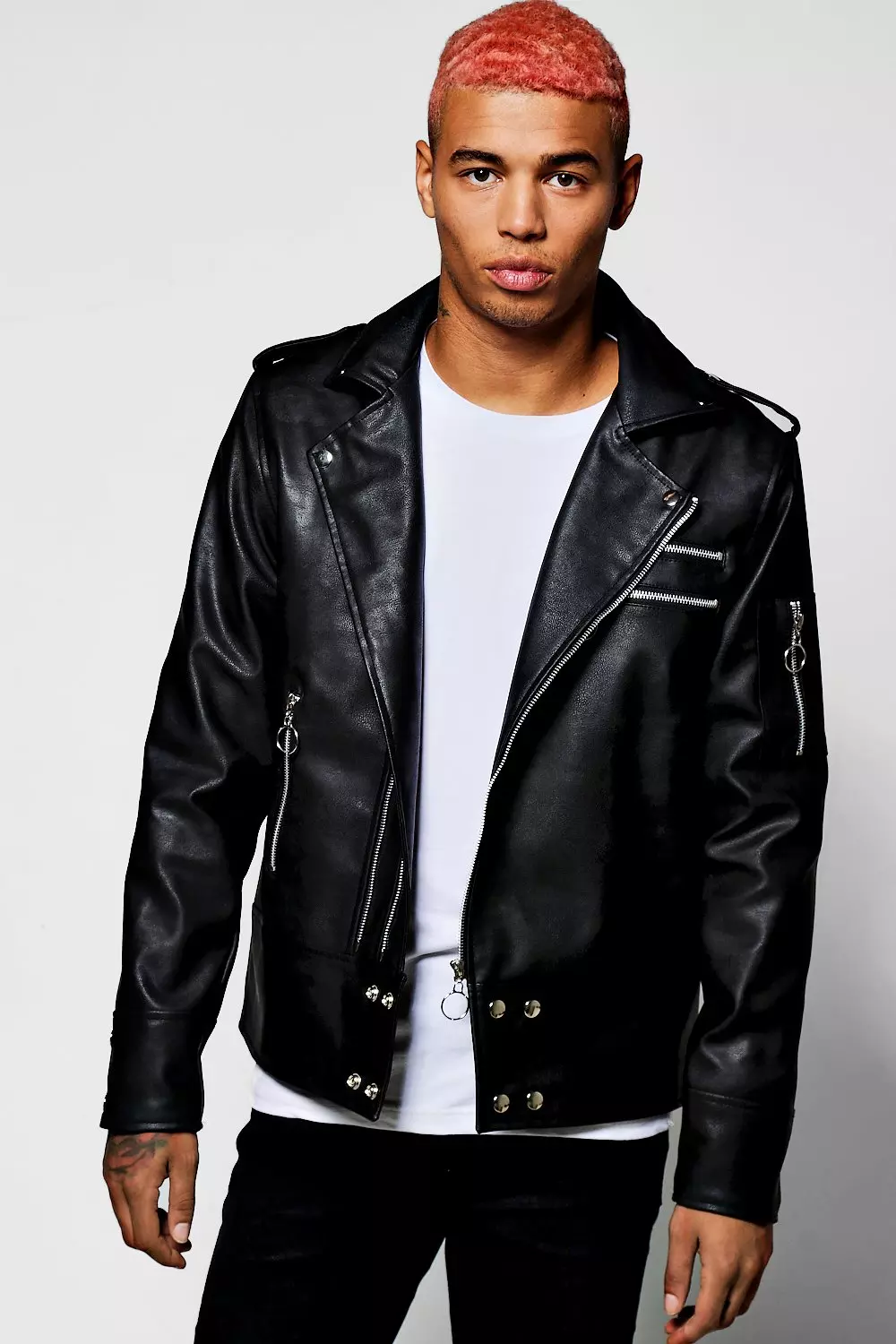 Boohooman shop biker jacket