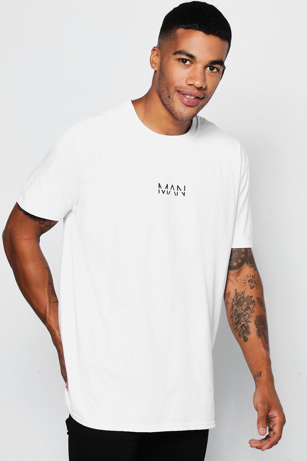 Original Man Logo Print Oversized T Shirt Boohooman
