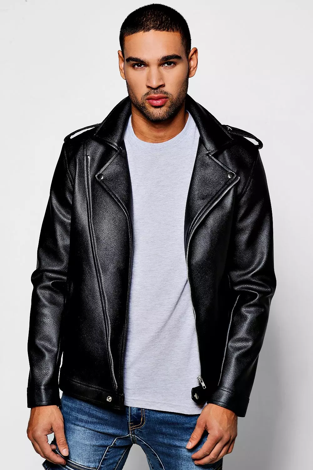 Boohooman biker clearance jacket