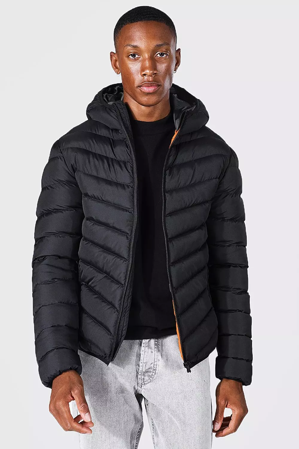 Man jacket zip discount hood