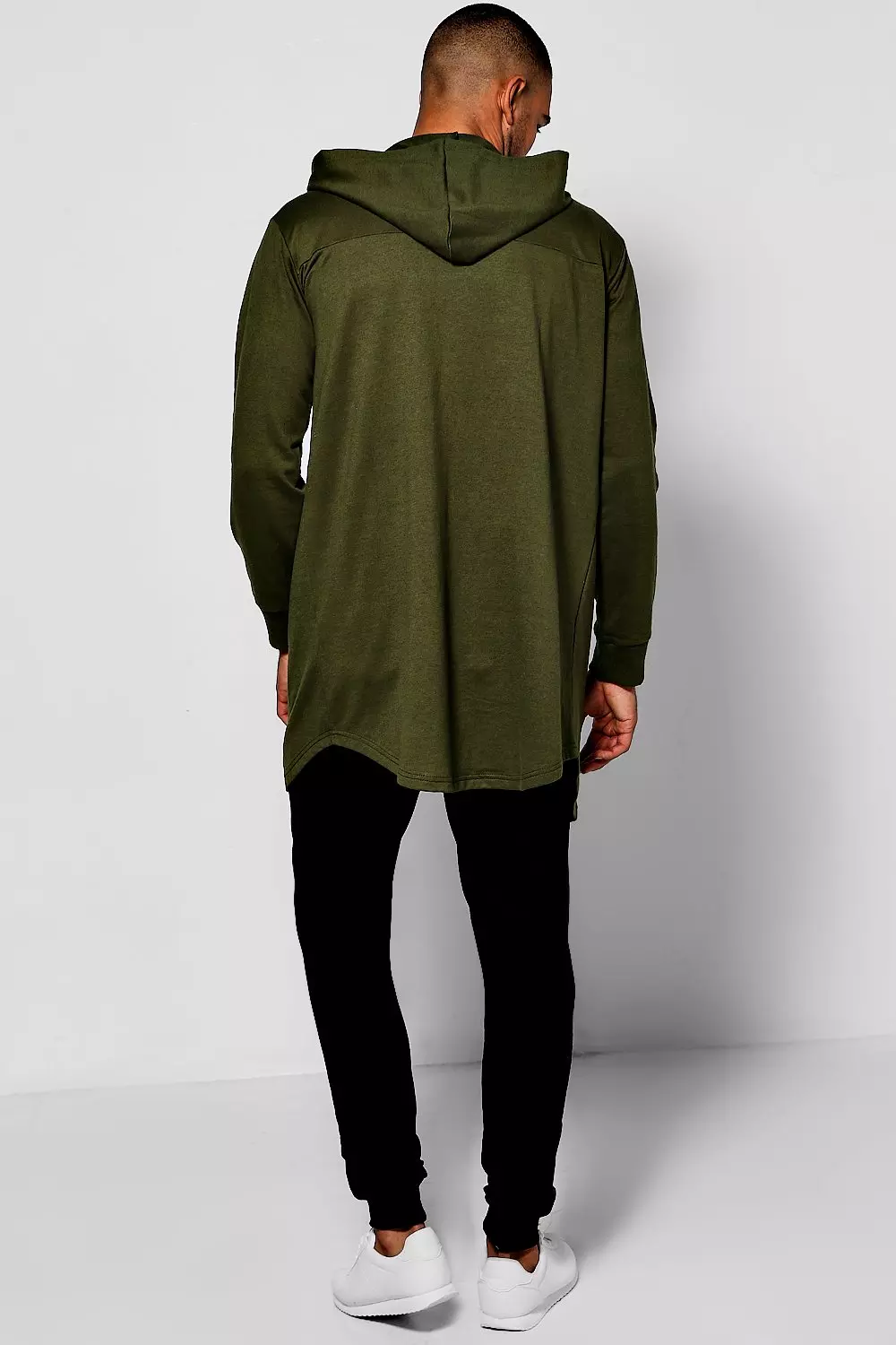 SMOOTH OPERATOR LONG HOODED CARDIGAN MEN OLIVE OVER SIZED), 41% OFF