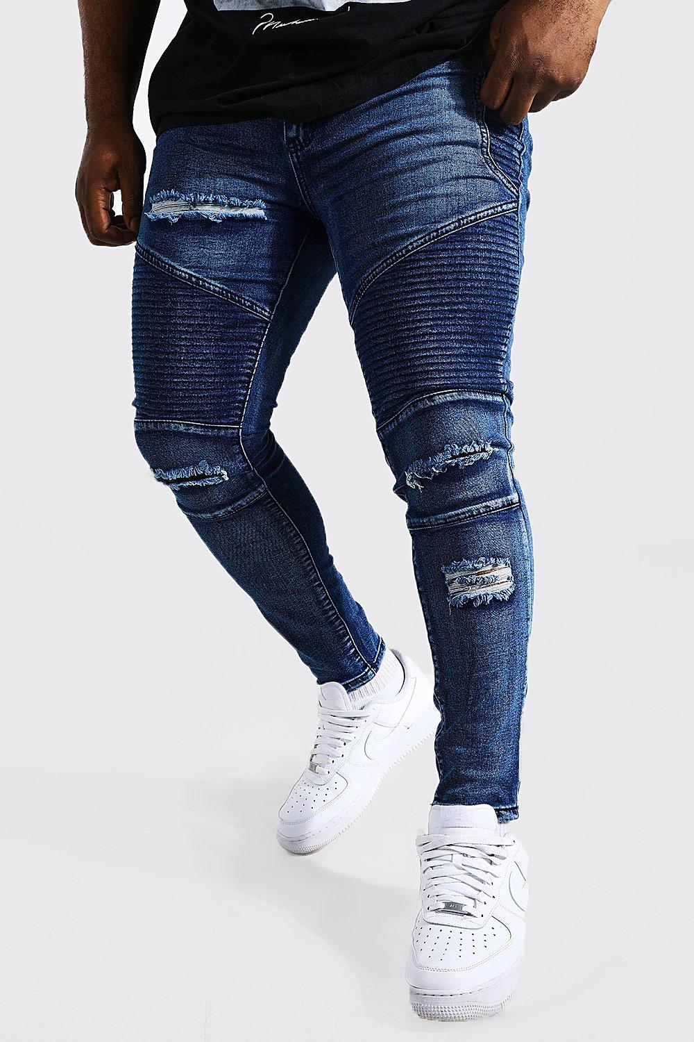 ripped jeans biker
