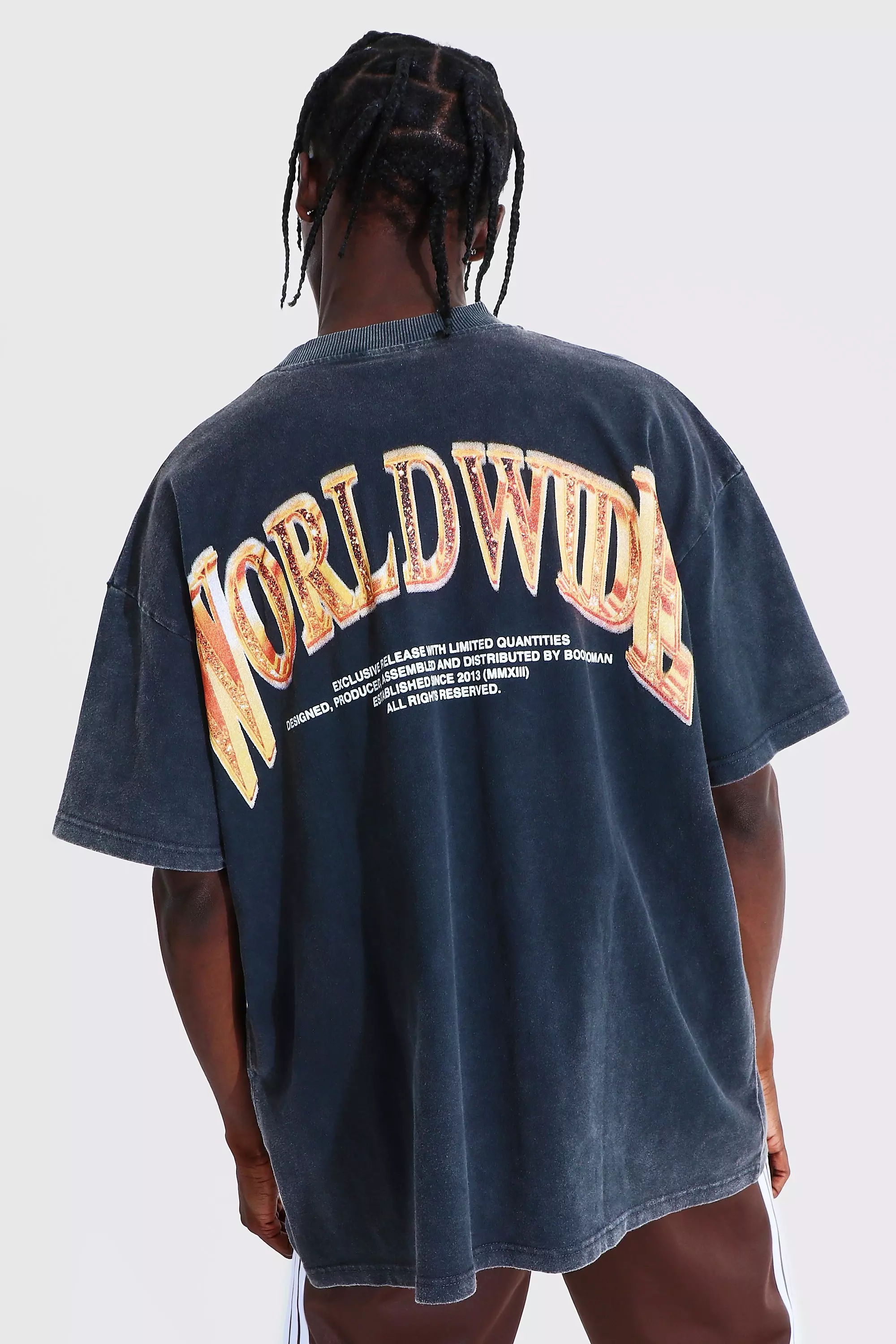Creep Rådgiver Havanemone Oversized Extended Neck Worldwide T-shirt | boohooMAN USA