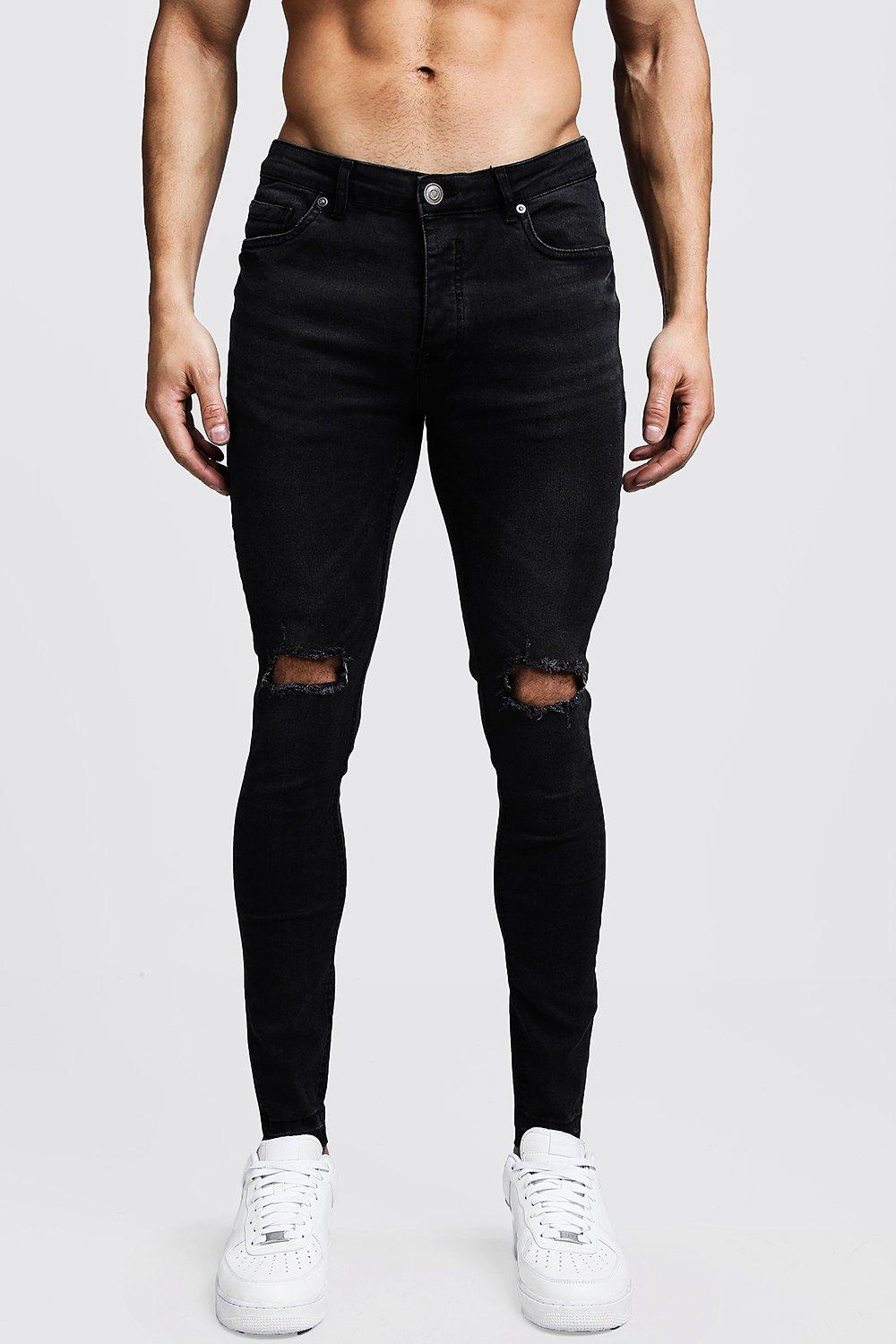

Черный Skinny Fit Джинсы с прорехами
