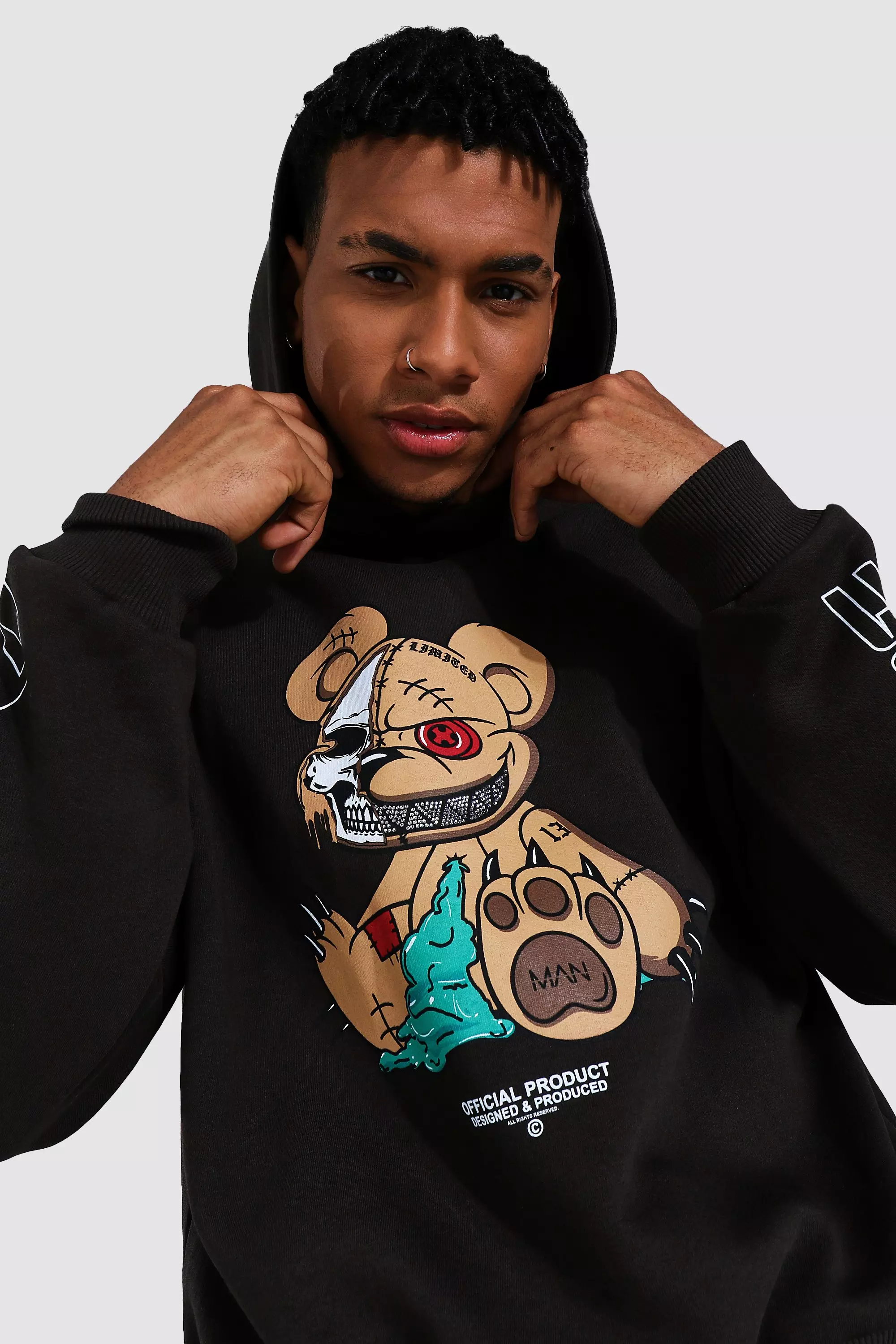 Boohooman teddy hoodie new arrivals