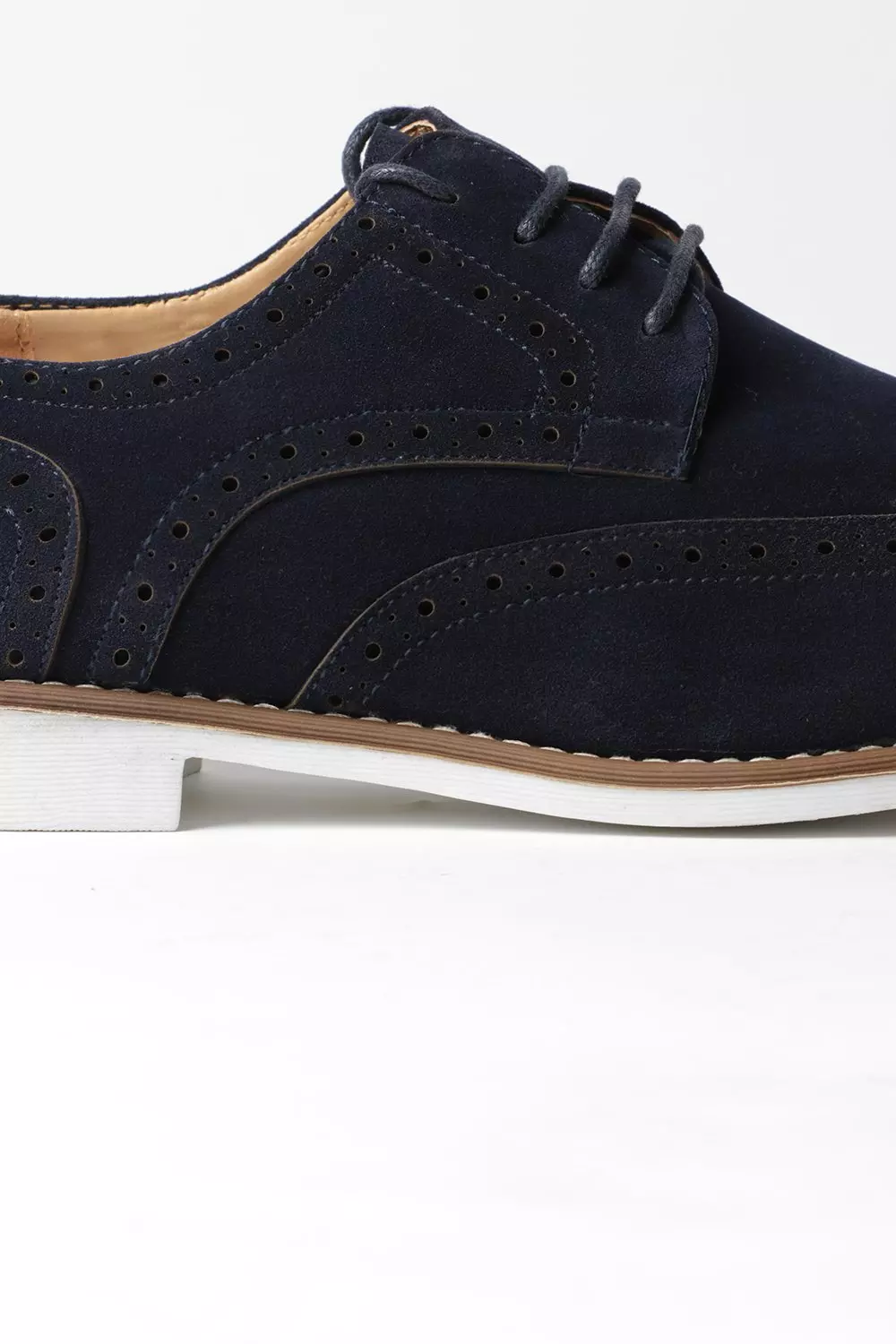 Navy cheap suede brogues