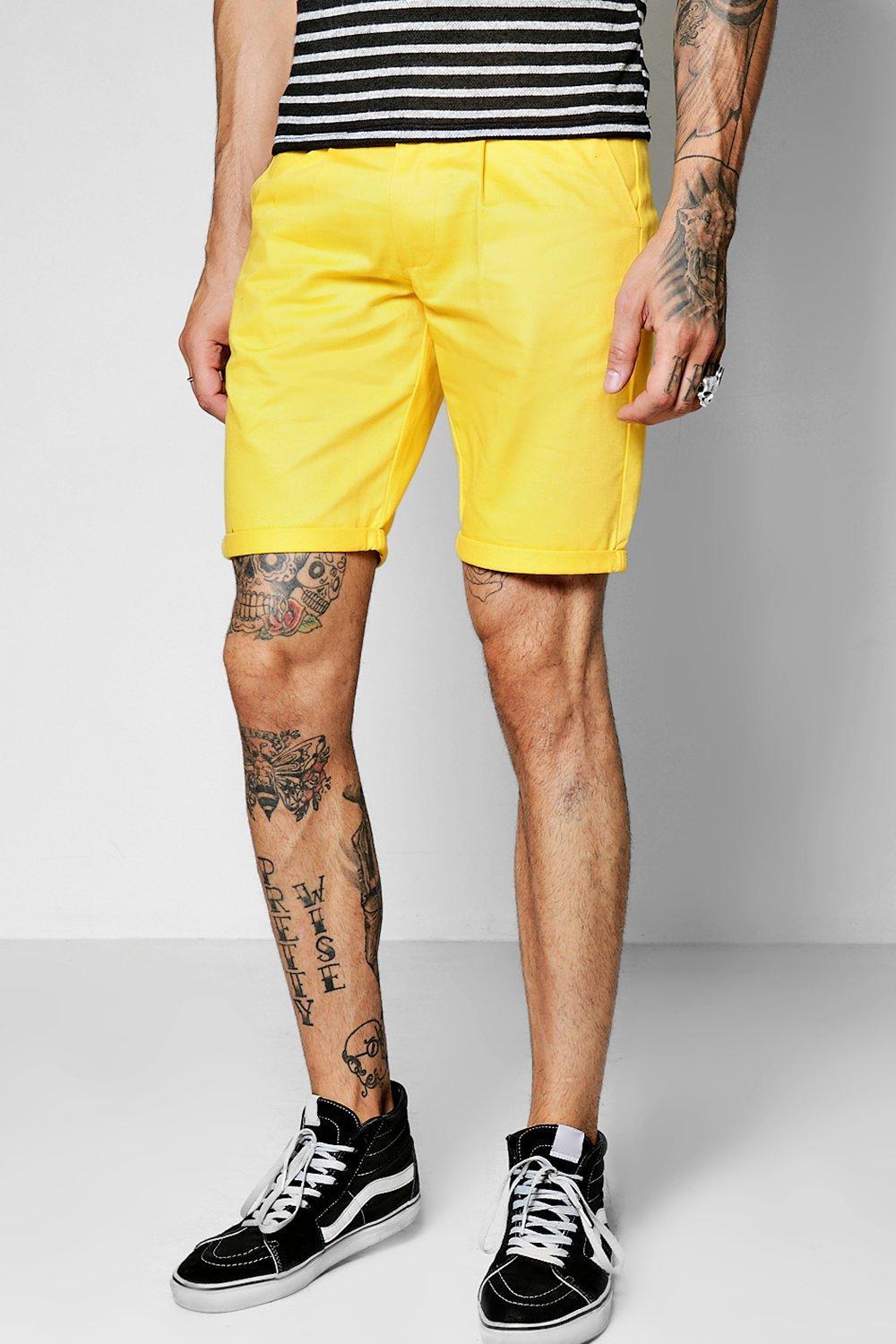 mustard chino shorts