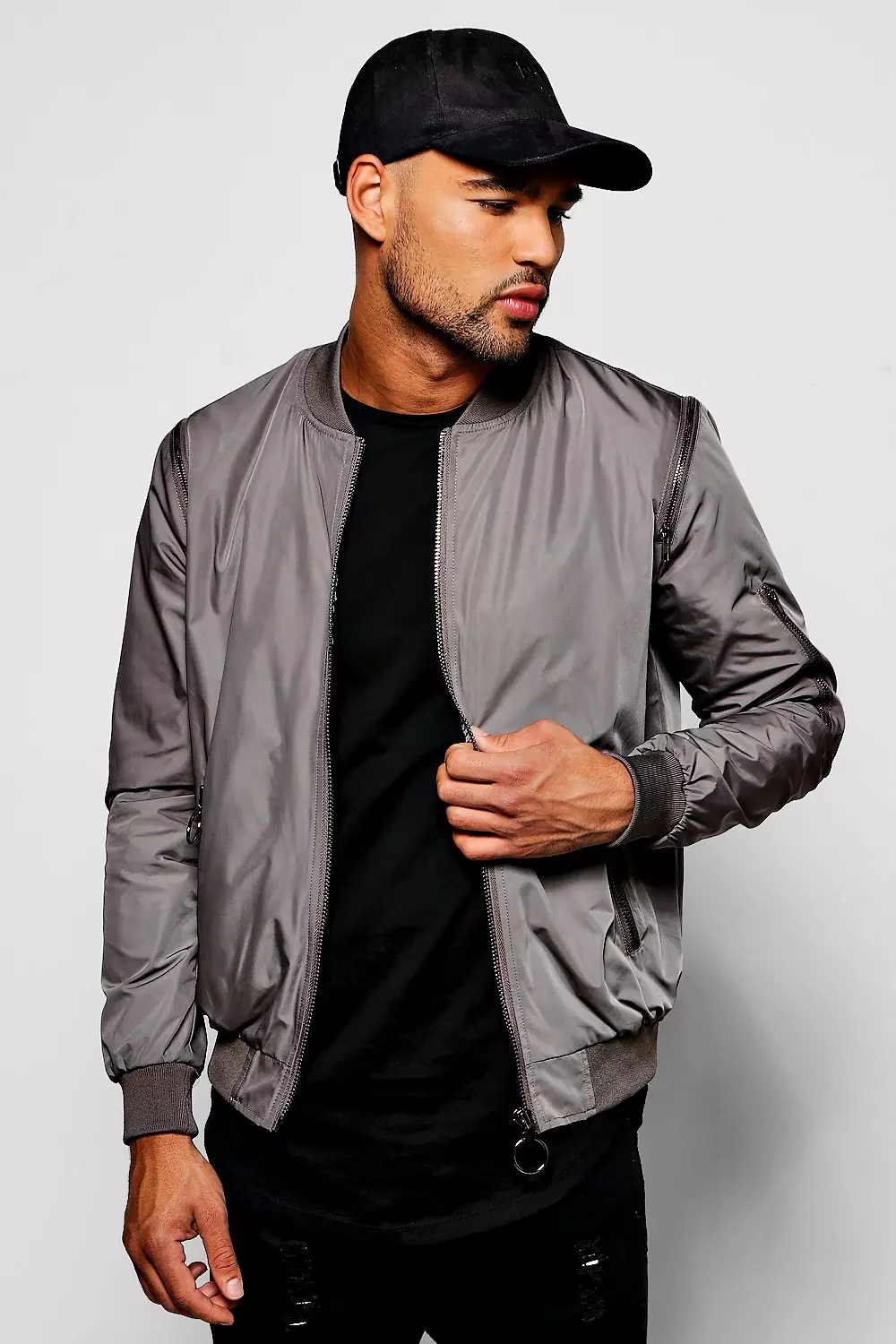 Smart Multi Zip Bomber Jacket | boohooMAN USA