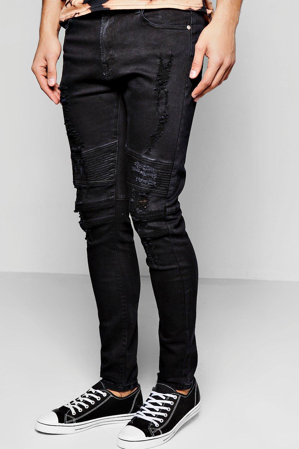 skinny black biker jeans