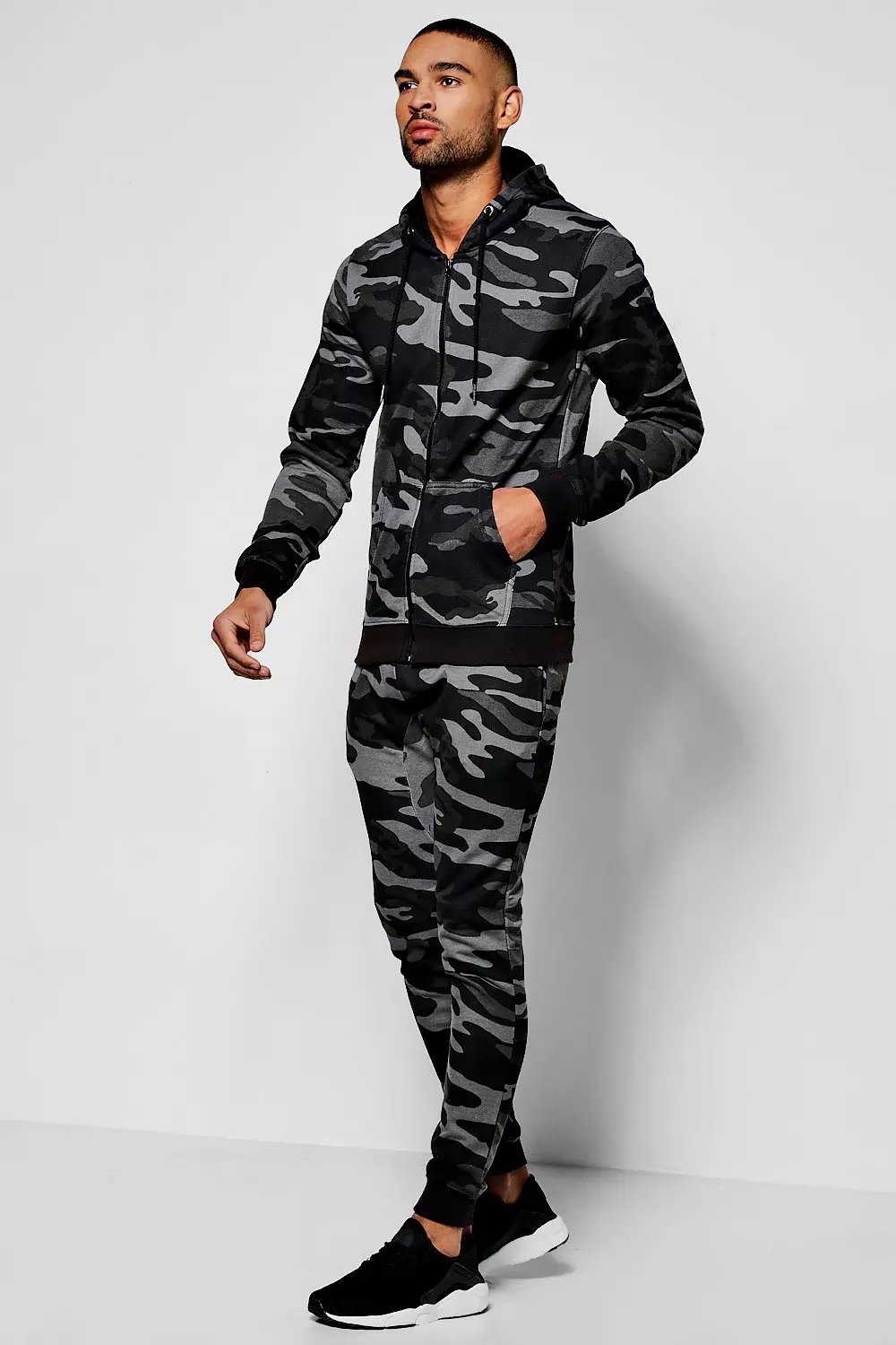 Boohooman store camo tracksuit