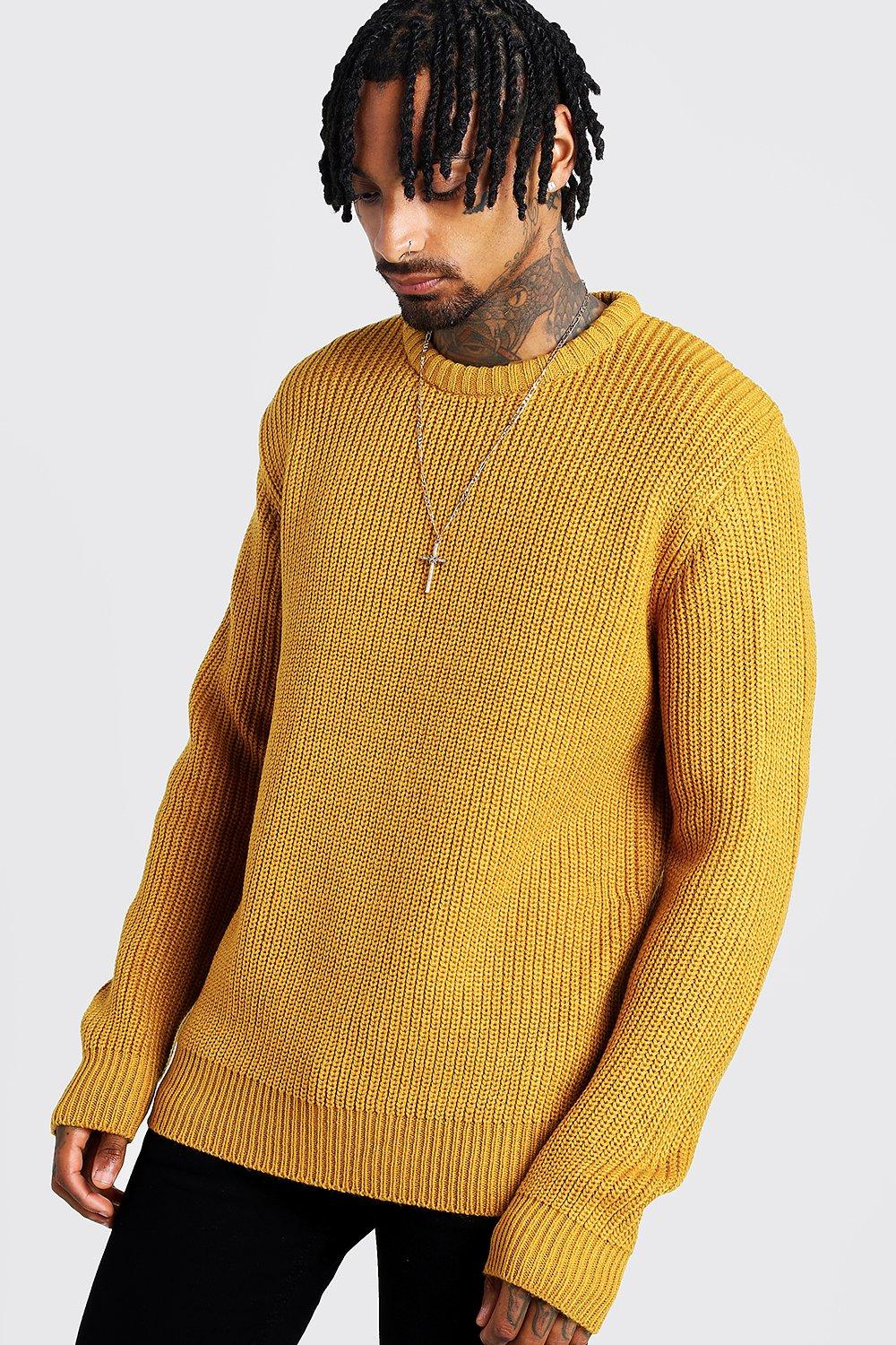 Crew Neck Fisherman Knit Jumper - boohooMAN