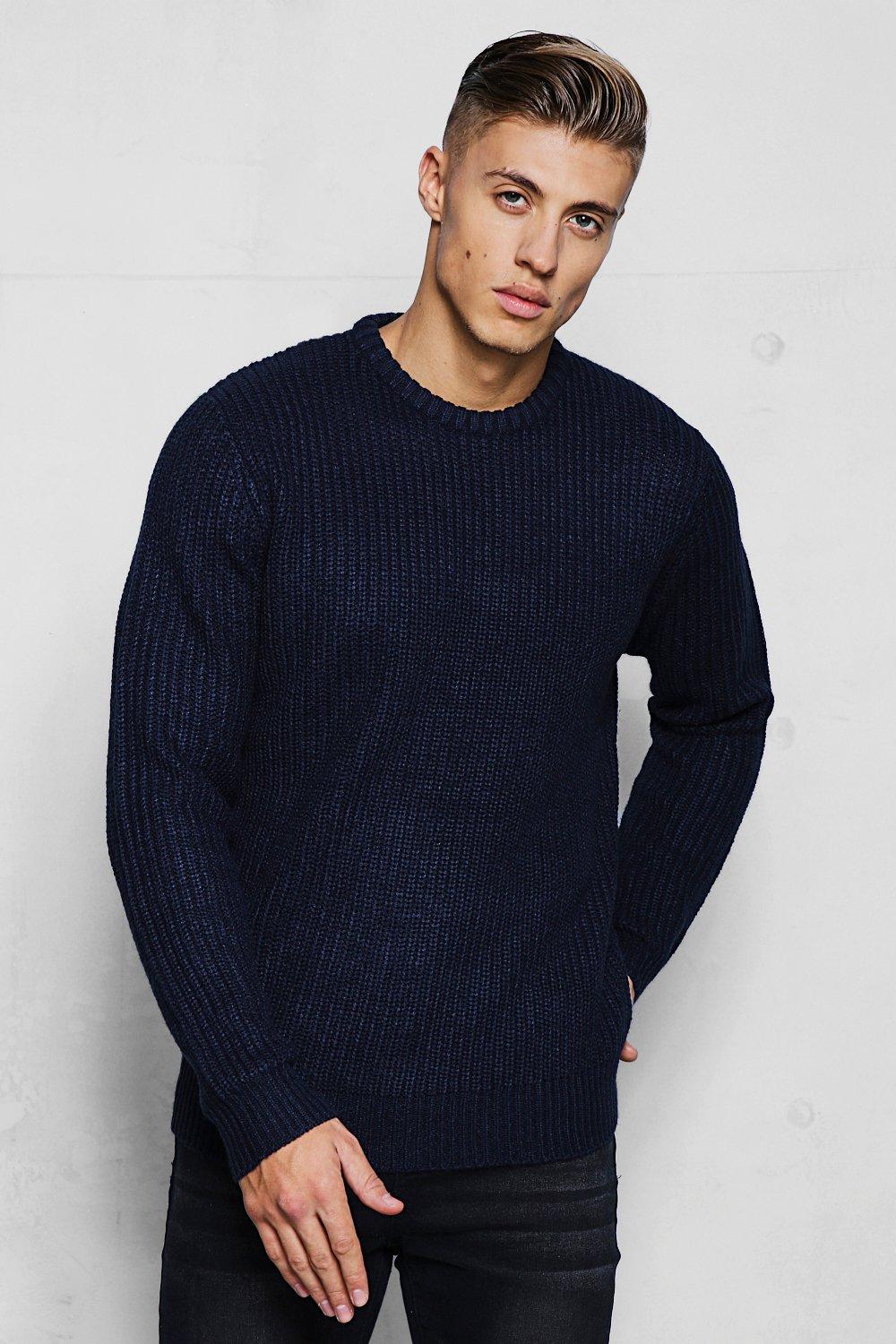 Crew Neck Fisherman Knit Jumper - boohooMAN