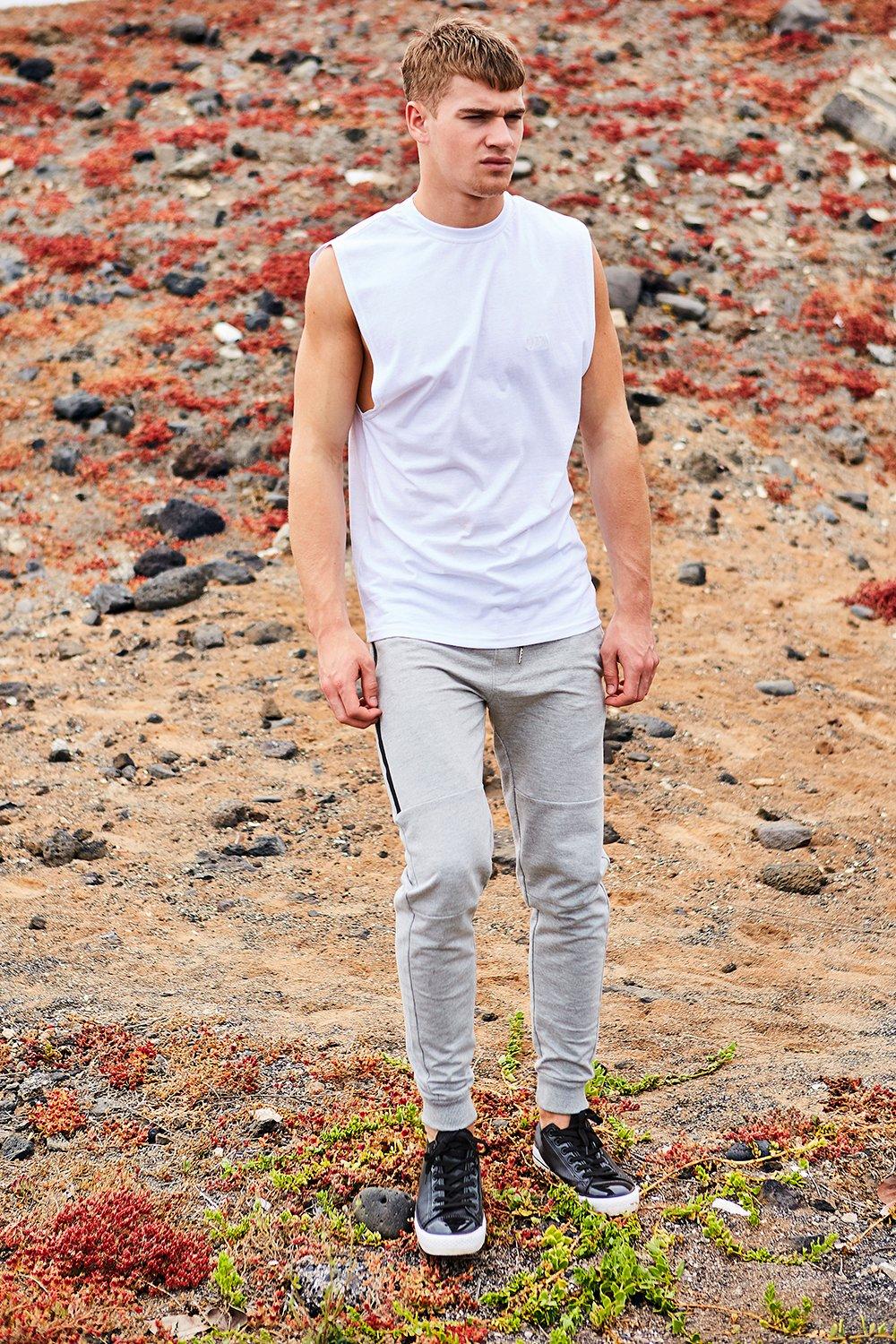 Sleeveless T Shirt With Man Logo Boohooman