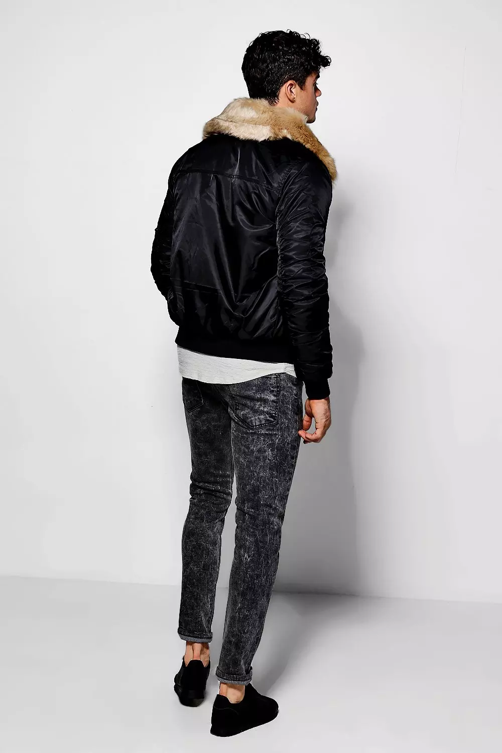 Faux fur collar outlet ma1 bomber jacket