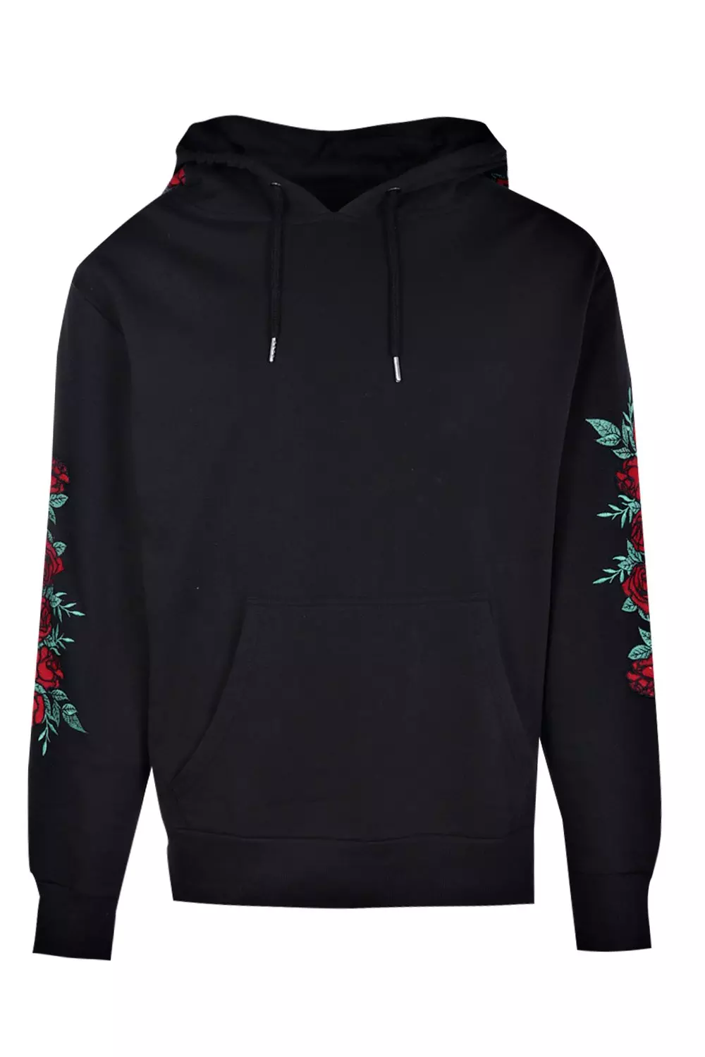 Over the head 2025 hoodie with rose embroidery