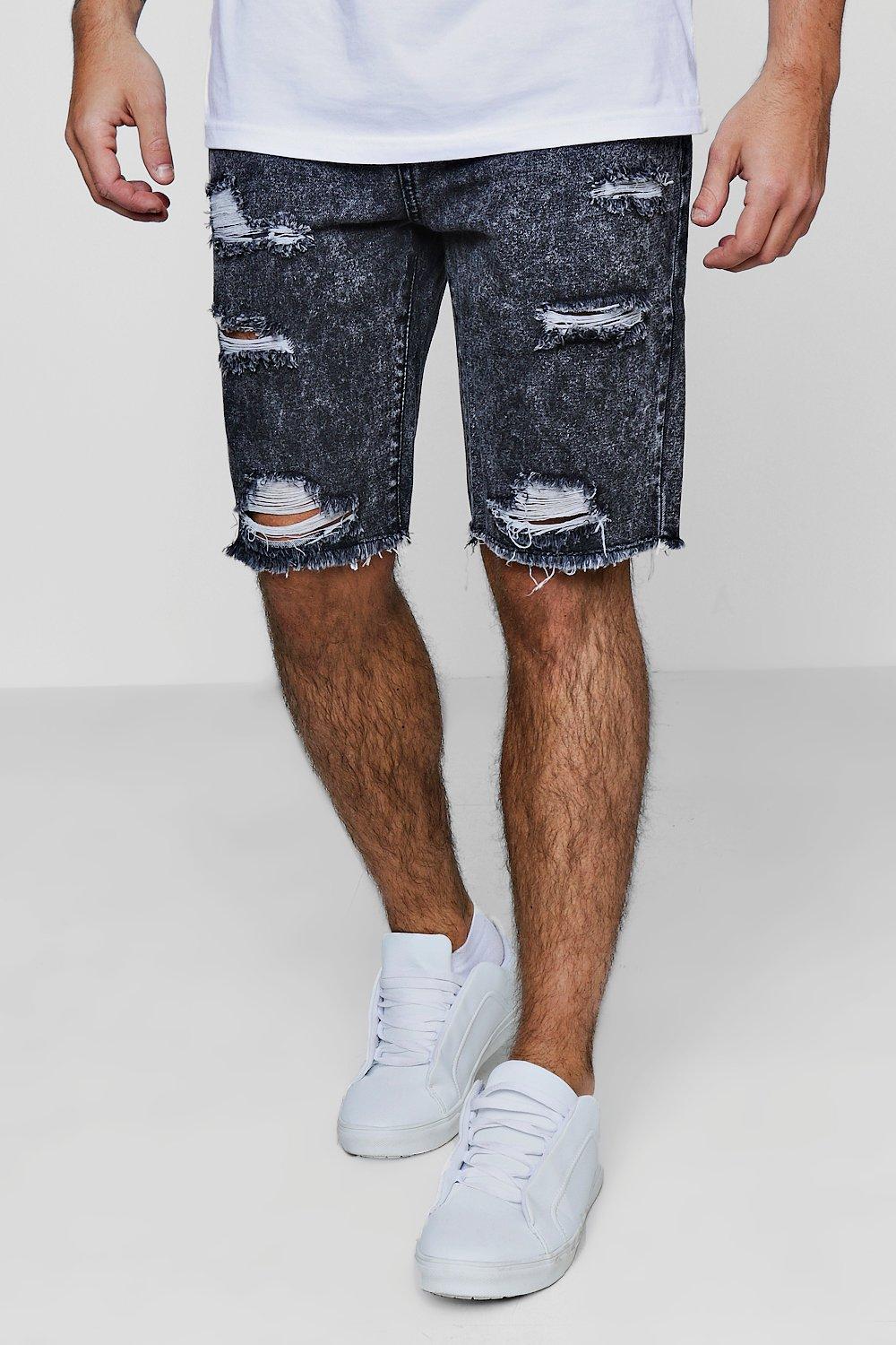 acid wash denim shorts mens