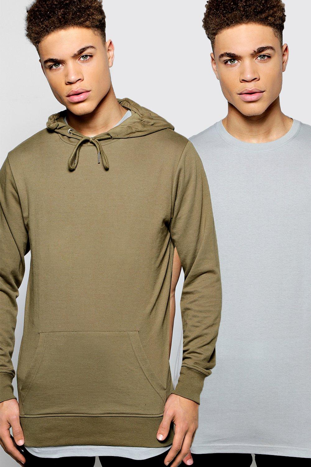 t shirt over hoodie men