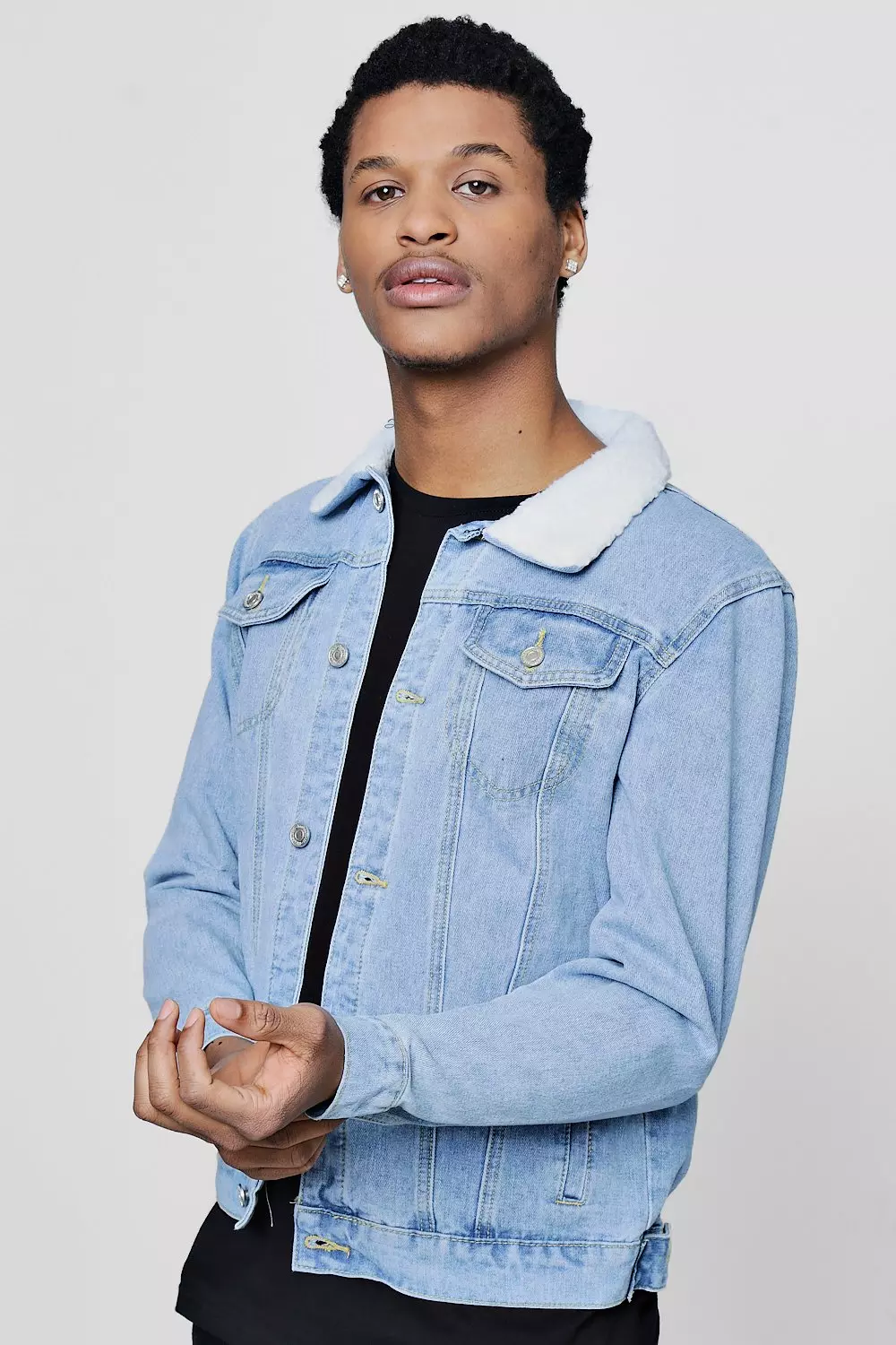 Pale blue hot sale denim jacket