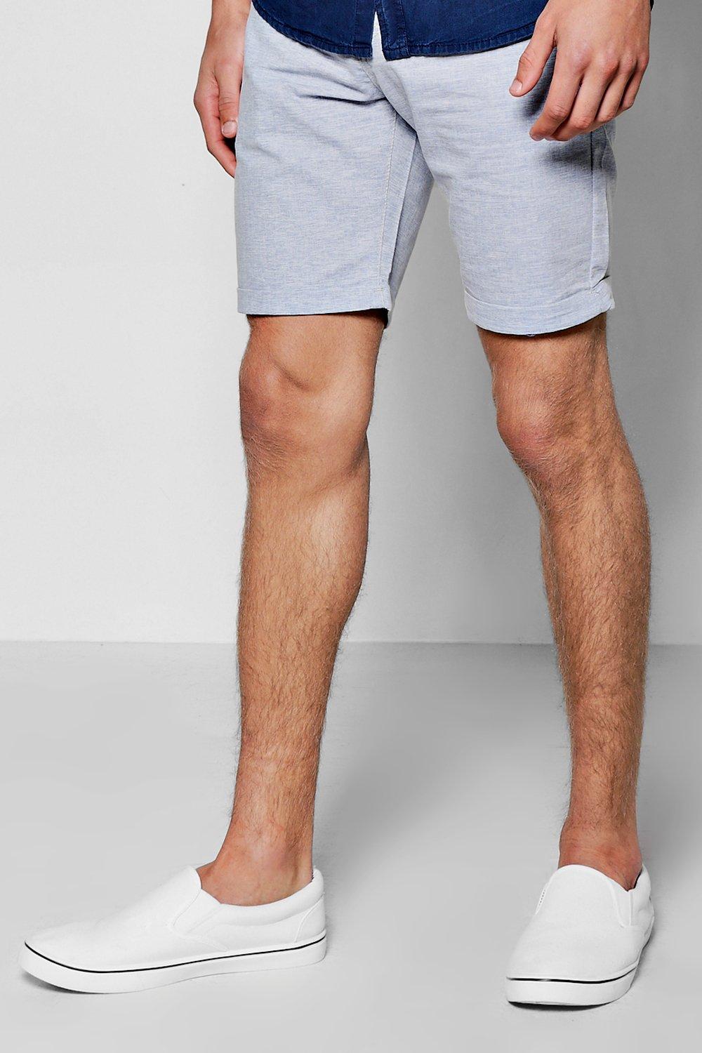 knee denim shorts