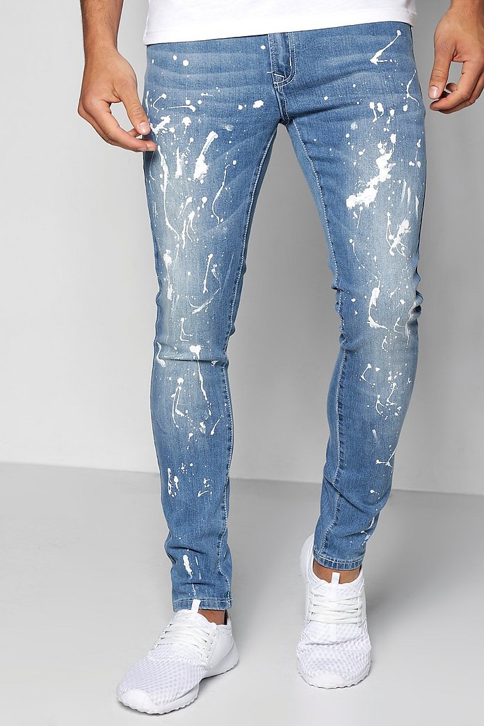 Goede Super Skinny Paint Splatter Jeans | boohooMAN TM-51
