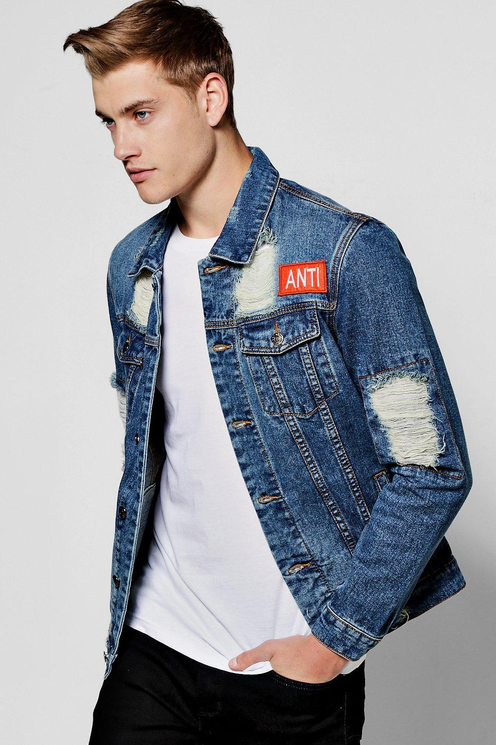 denim jacket with print on the back