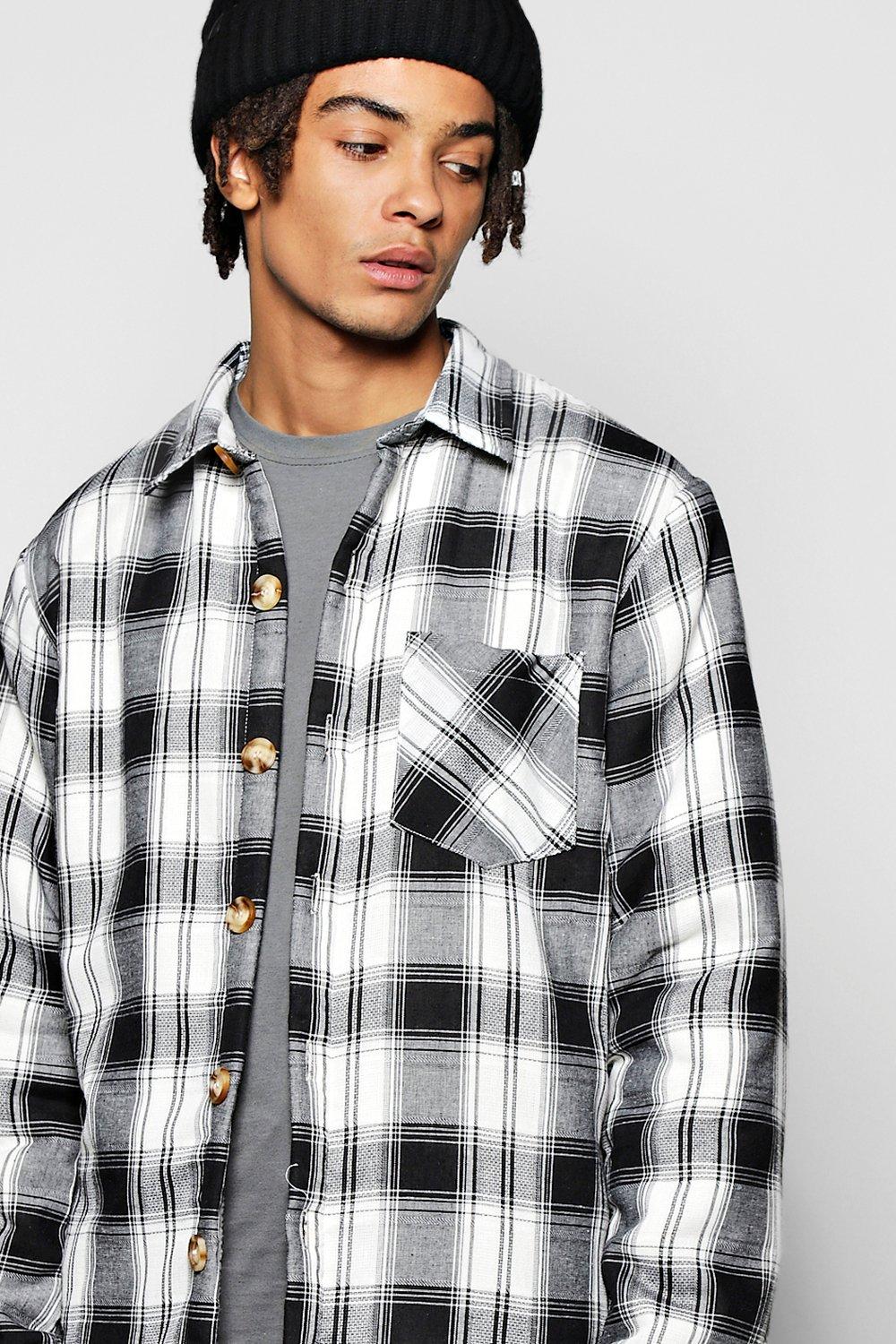 borg lined checked shirt